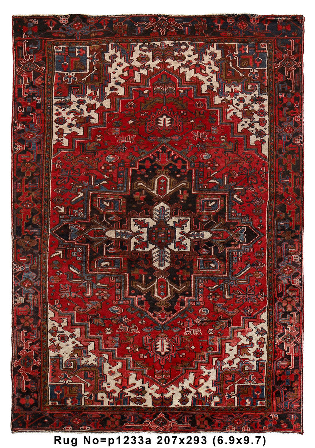 7′ x 10′ Perrsian Heriiz rug Handmade Irran # P1233