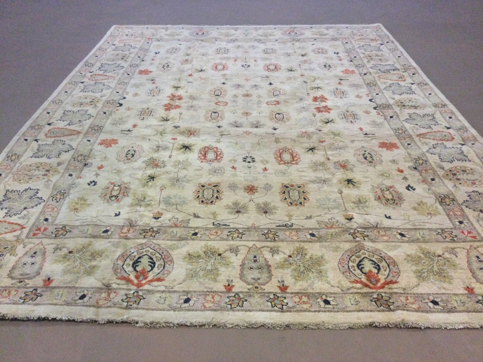 9’.3” x 12’.3” Beige Ziegler Hand Knotted Oriental Rug Wool Traditional All-Over