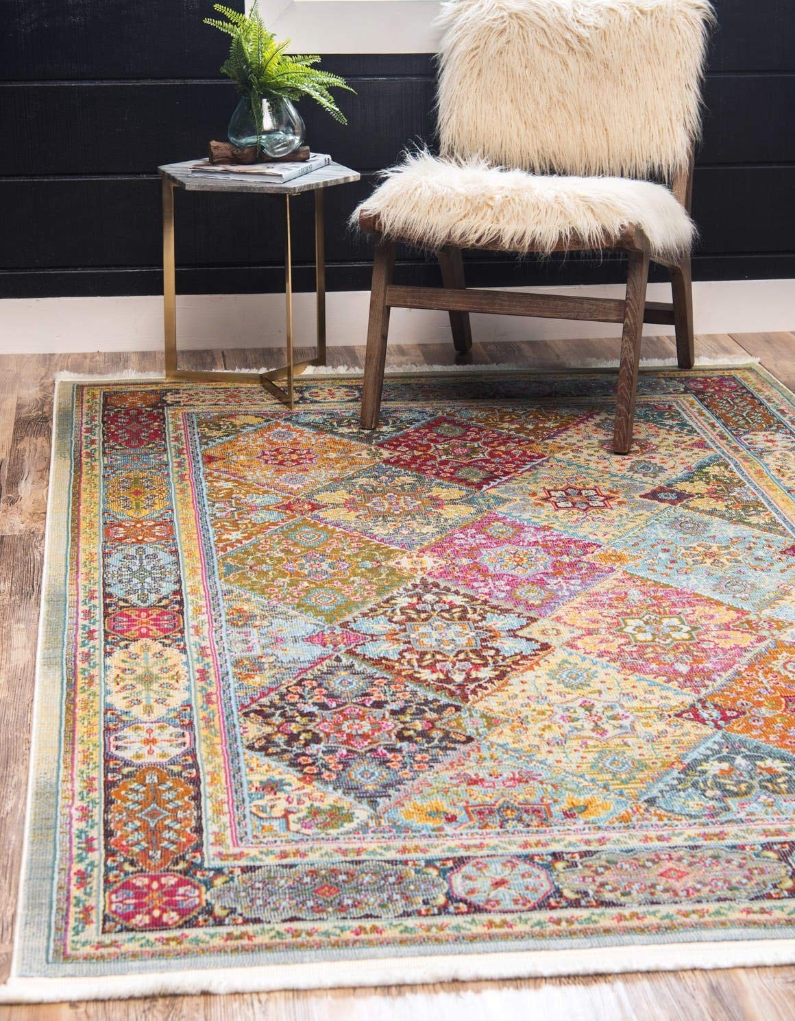 Baracoa Collection Area Rug – Marta (8′ 4″ x 10′ Rectangle, Multi/ Burgundy)