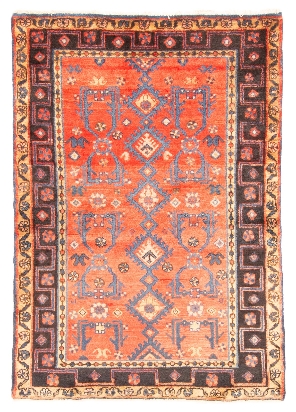 Traditional Vintage Hand-Knotted Area Rug 3’5″ x 4’11” Oriental Wool Carpet