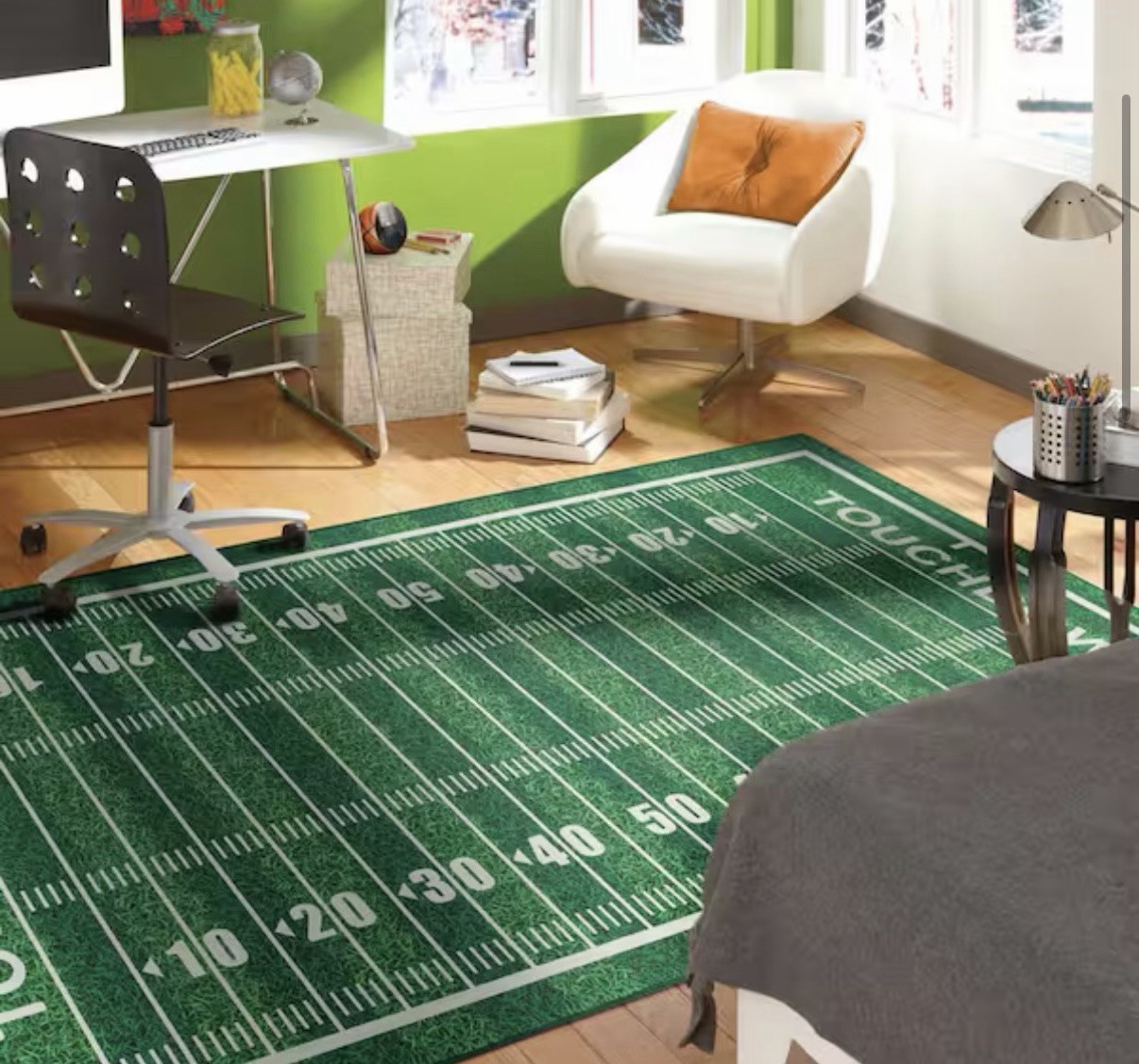 TrafficMaster Tailgate Green Football 4 ft. x 8 ft. Novelty Area Rug Super Bowl