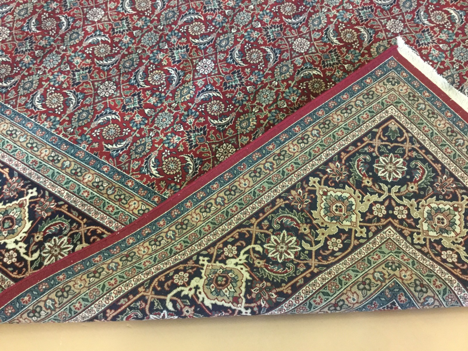 10′.0″ X 14′.3″ Red Navy Blue Super Herati Oriental Rug Hand Knotted