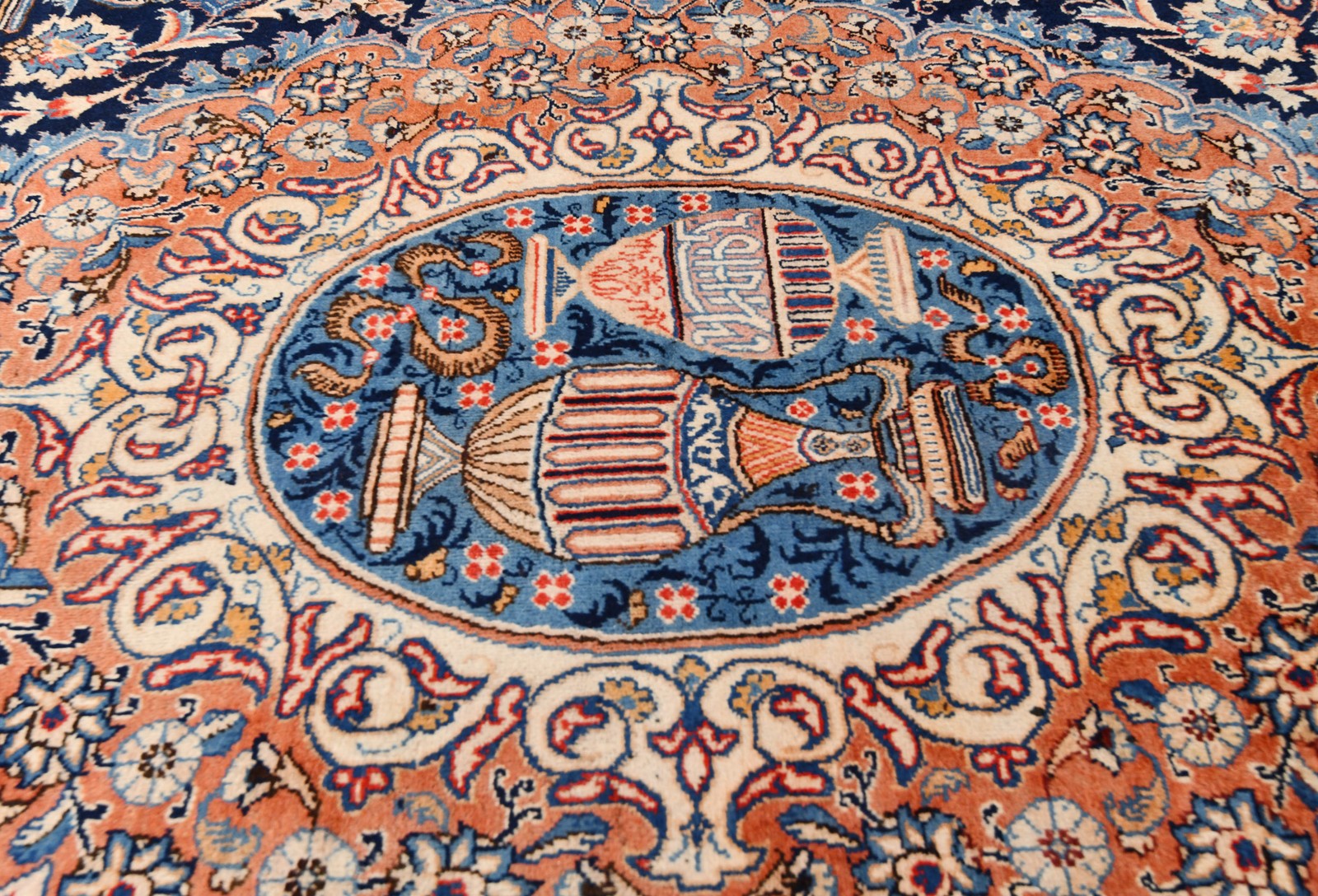Handmade Signed Vintage Oriental Rug Pictorial Style Living Room Carpet 10X13 ft