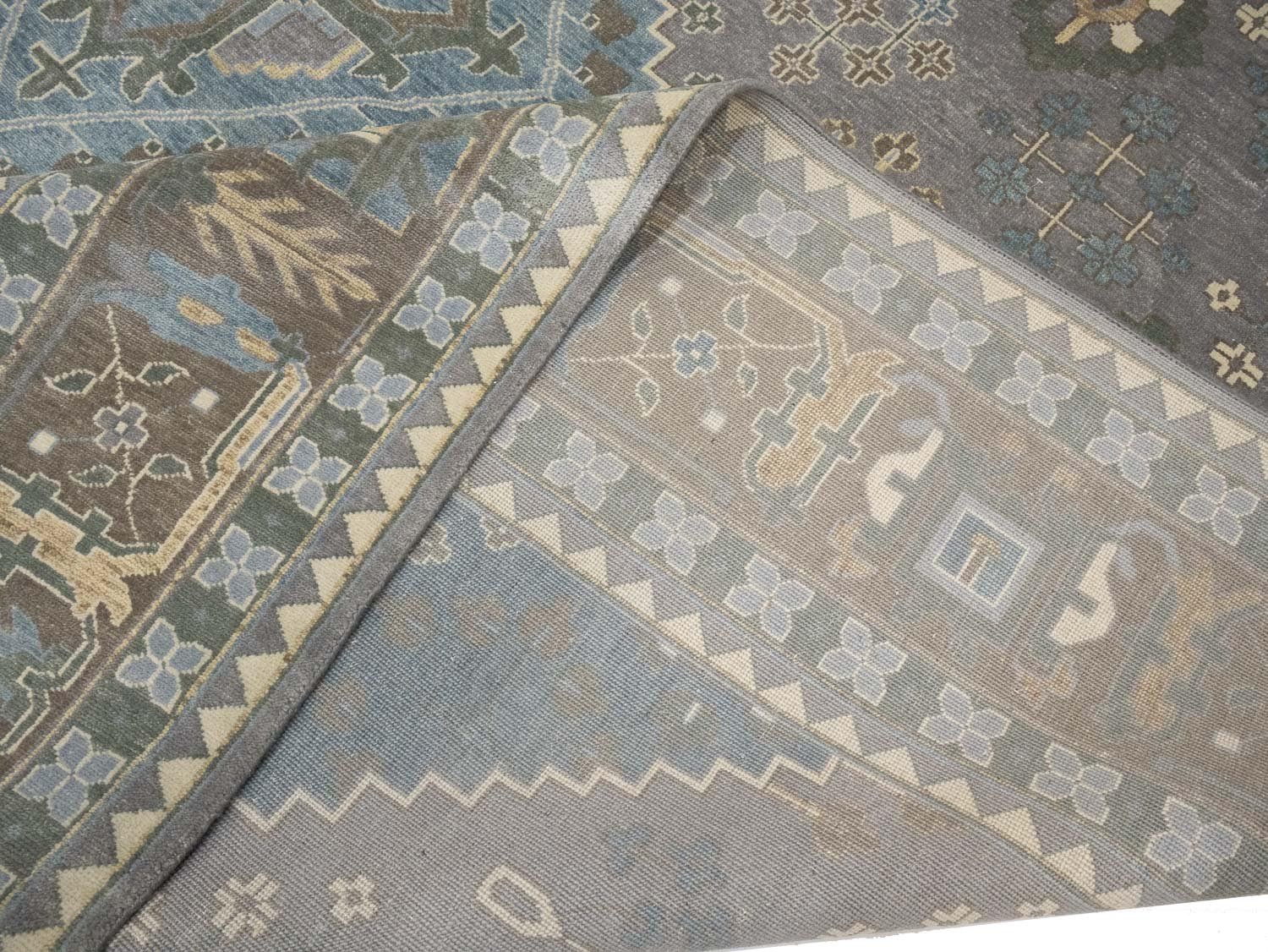Muted Tribal Geometric Oriental Rug Oversized Farmhouse Decor Carpet 12X15 ft