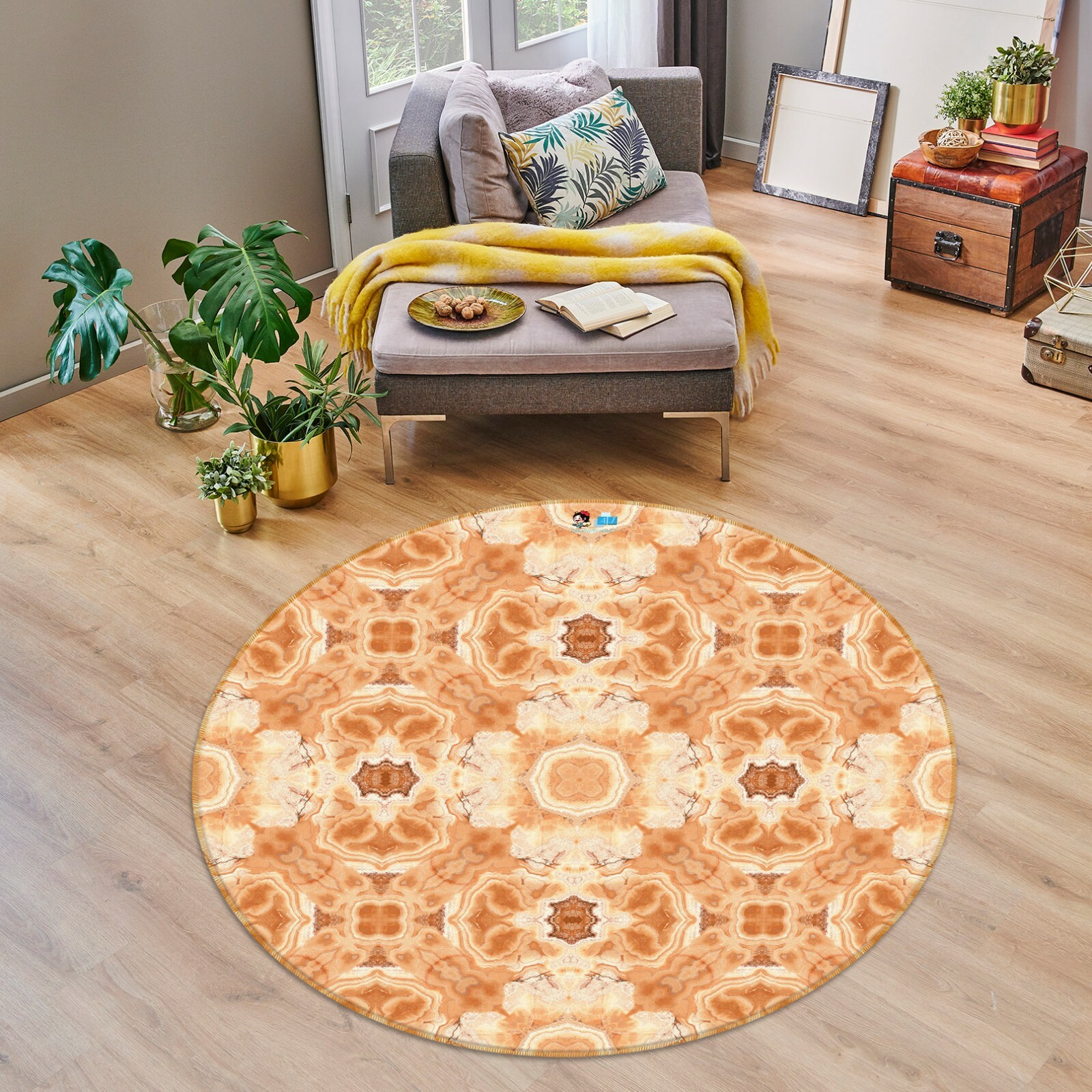 3D Orange Pattern ZHUA558 Game Non Slip Rug Mat Photo Carpet Zoe