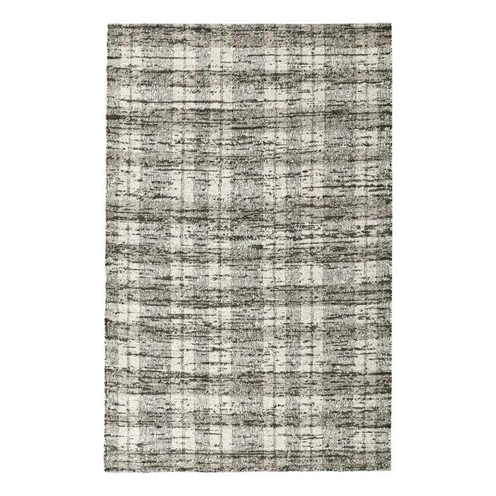 Pemberly Row 108 x 144″ Striped Wool & Cotton Area Rug in Green/Natural