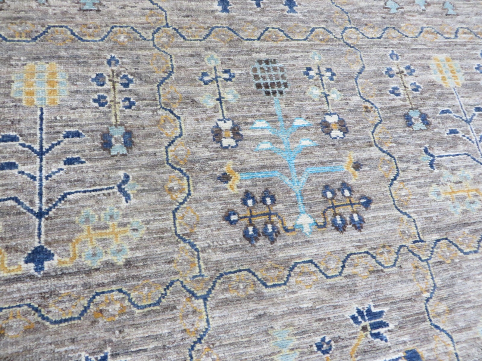 10 x 13’8 Hand Knotted Gray Fine Peshawar Khotan Oriental Rug G14350