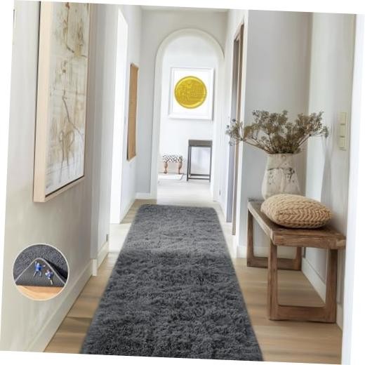 2×6 Washable Runner Rug for Hallway,Non-Slip Fluffy Soft Bedside Rugs,