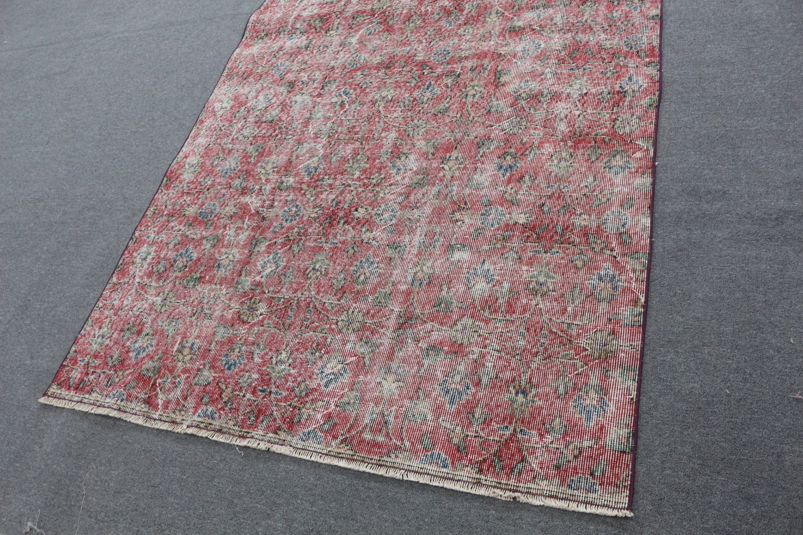 4,9×9,5 ft Rug, Vintage Turkish Rug, Red Oriental Wool Rug