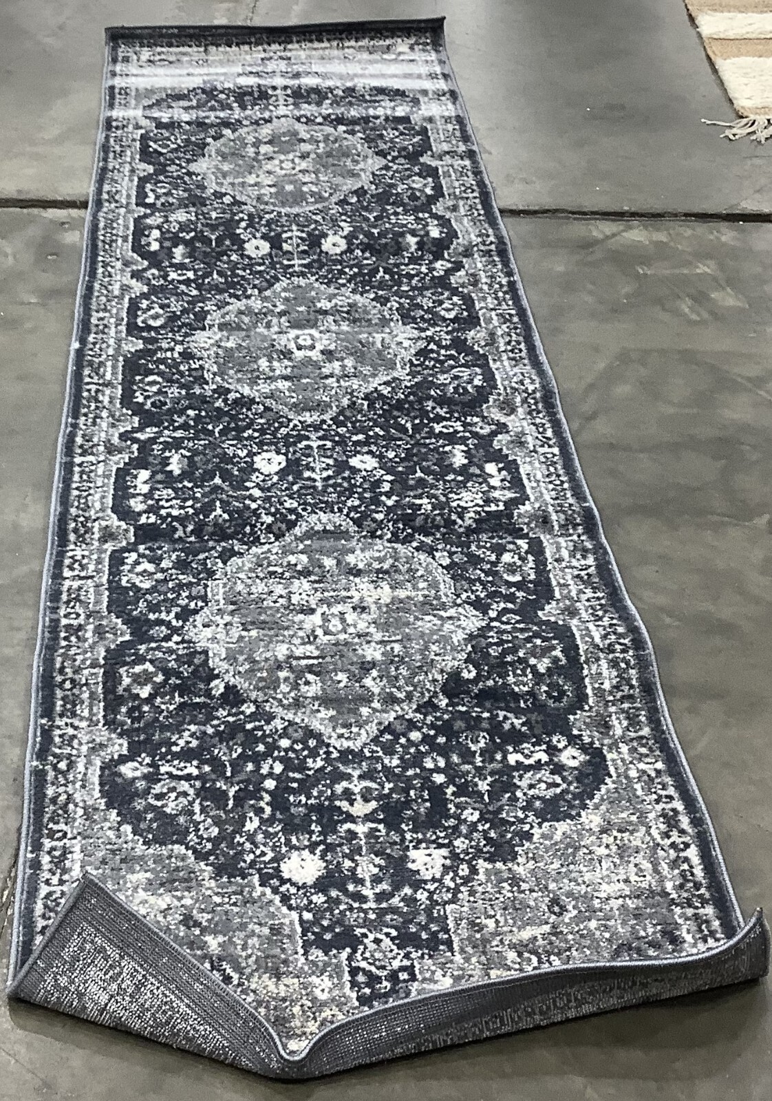 NAVY / IVORY 2′-2″ x 8′-0″ Flaw in Rug, Reduced Price 1172677911 MSR858N-28