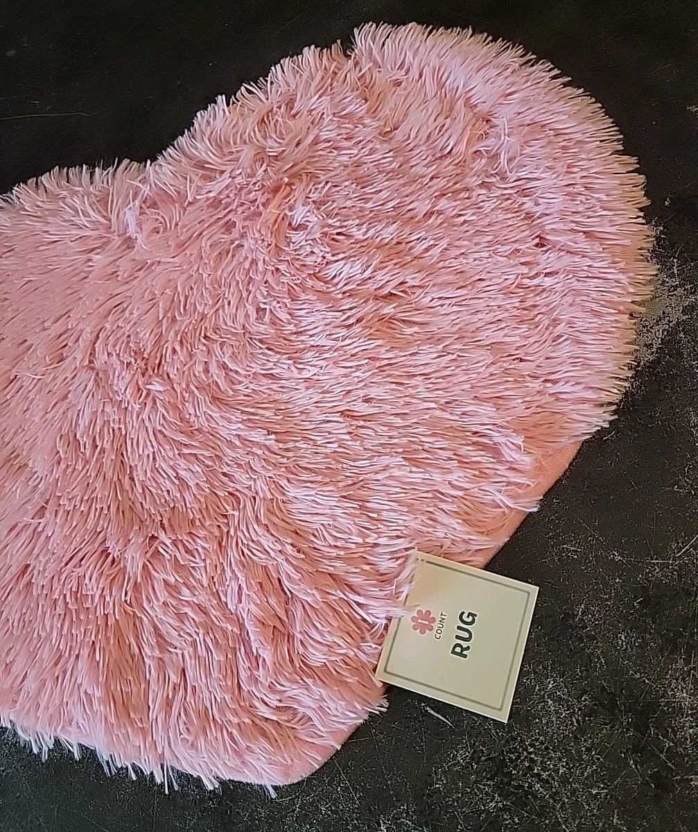 Pink Heart Decorative Area Rug 17 1/4″ x 19 5/8″ Room Kids Room Girls Gift