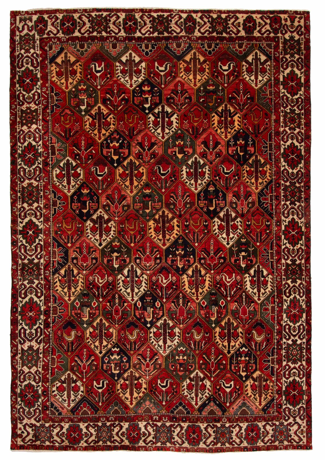 Vintage 6’11” x 9’10” Traditional Hand Knotted Vegetable Dye Wool Area Rug