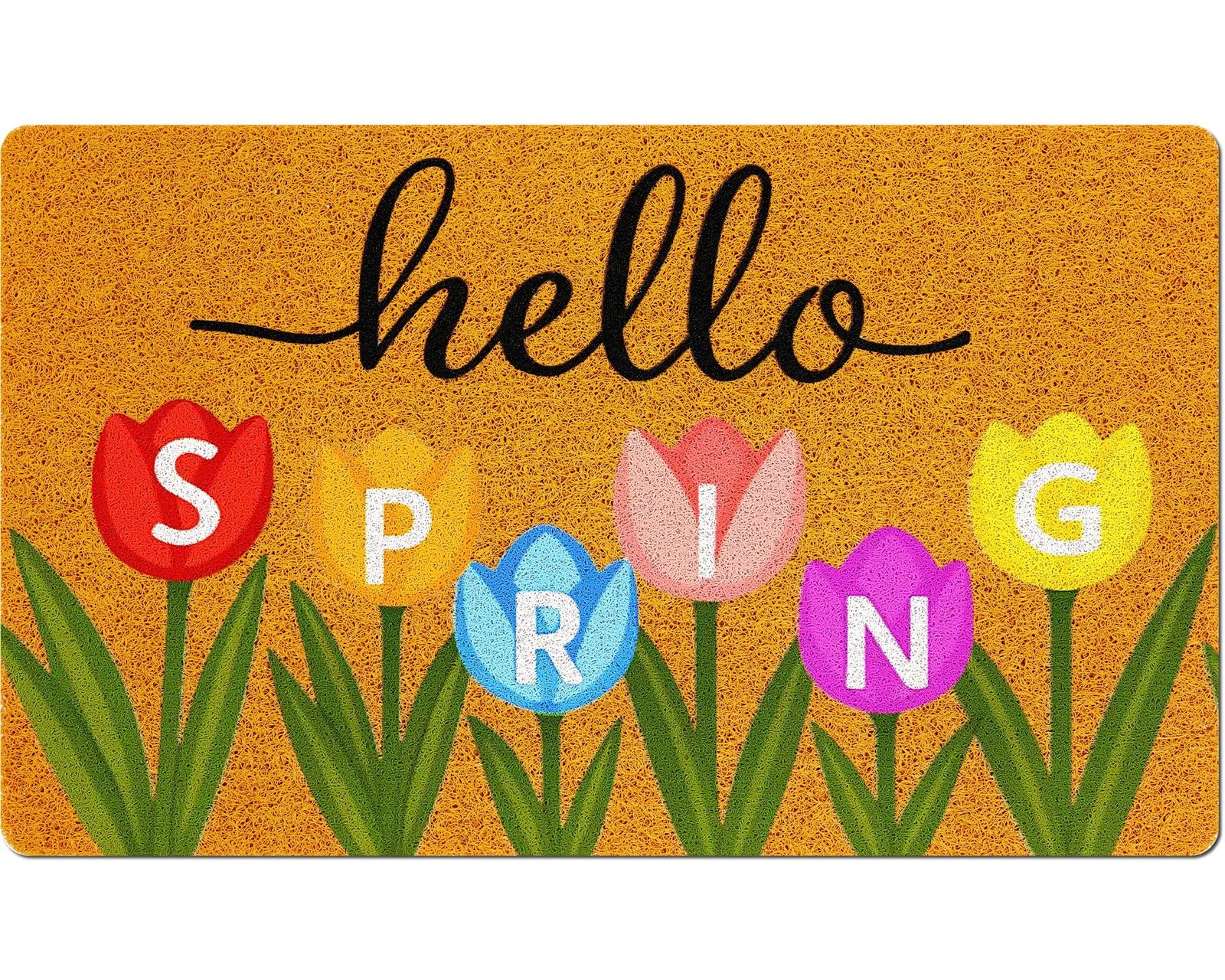 Tulip Doormat Spring Welcome Mat Door Mat Flower Front Door Rug for Home Indo…