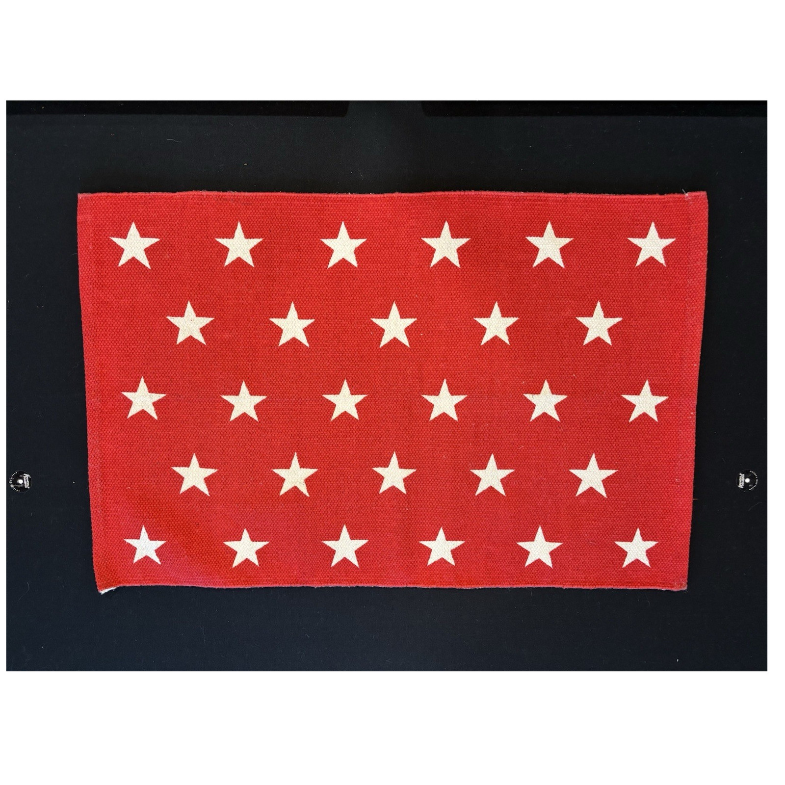 2×3 Red & White Star Rug 100% Cotton Patriotic Americana Decor Indoor Area Rug