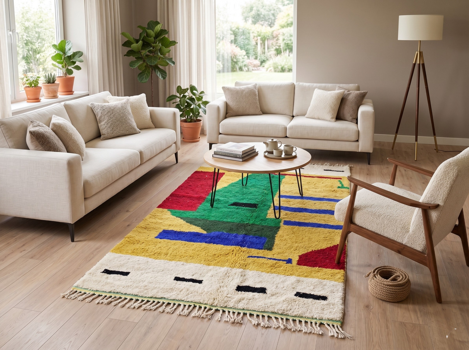 Handmade Moroccan Wool Rug Berber Abstract Boho Area Carpet Made to Order
