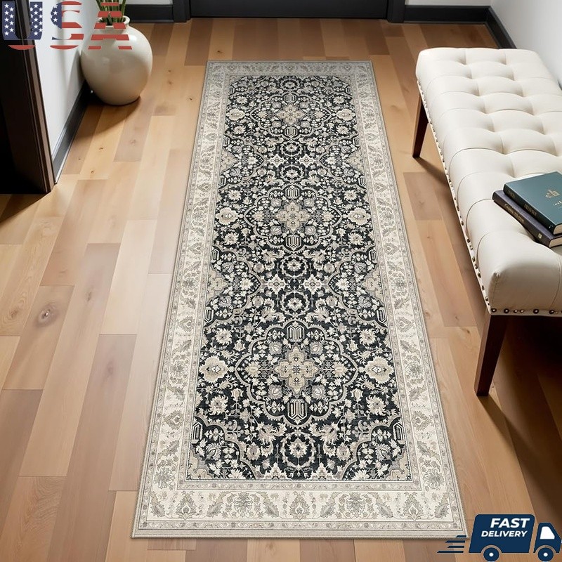 Machine Washable Non-Slip Runner Rug Soft Cozy Durable High Traffic Areas New
