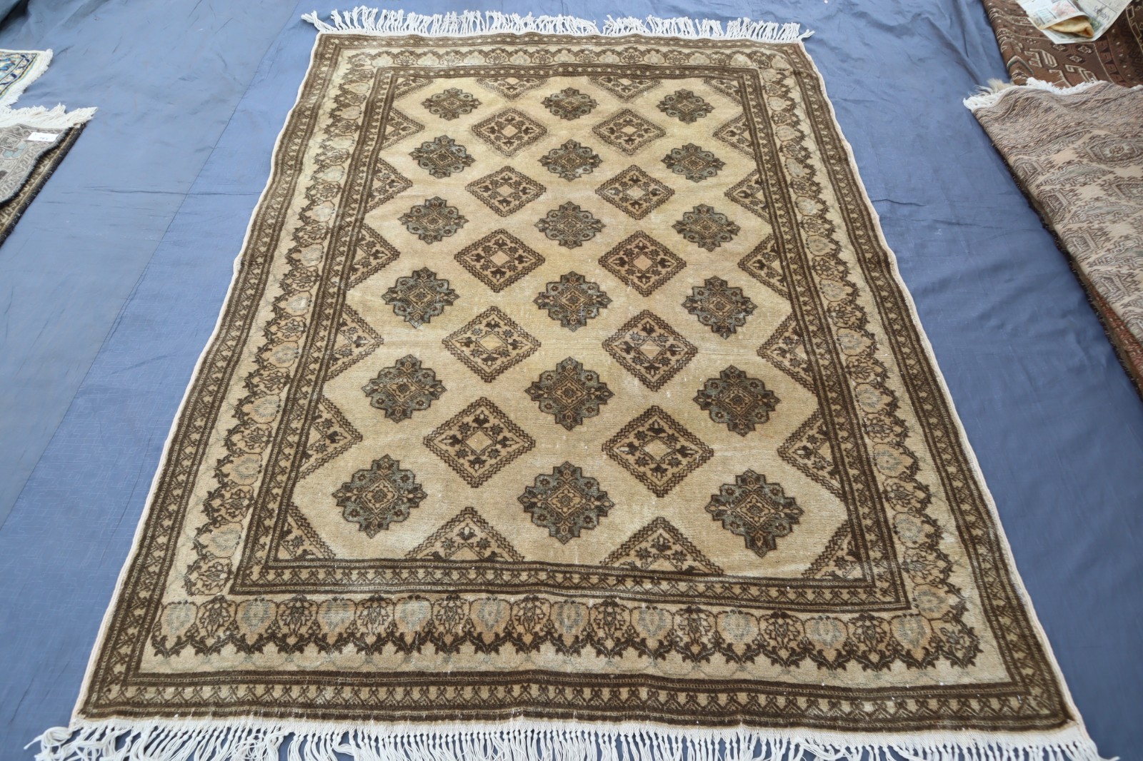 4’5×6’0 ft Antique Afghan Tribal Handmade Beige Oriental rug, Kids Area Carpet