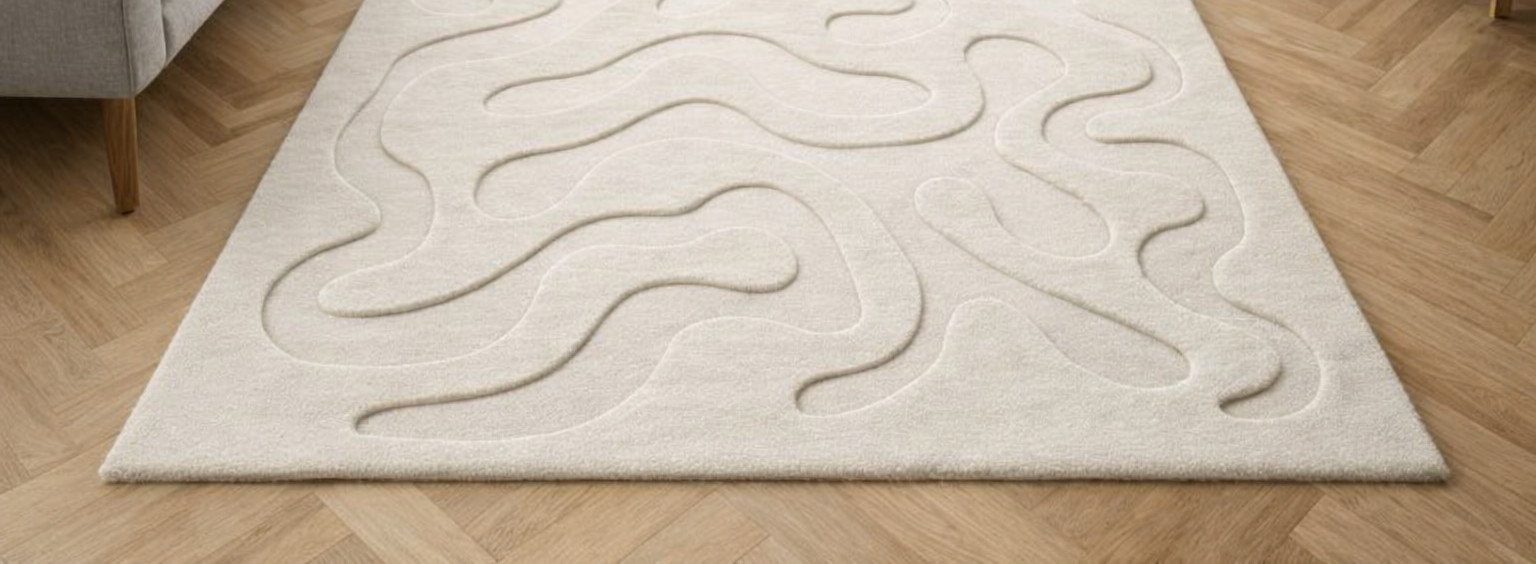 Soft whispers of flowing line in a quiet sunlit living spaces.