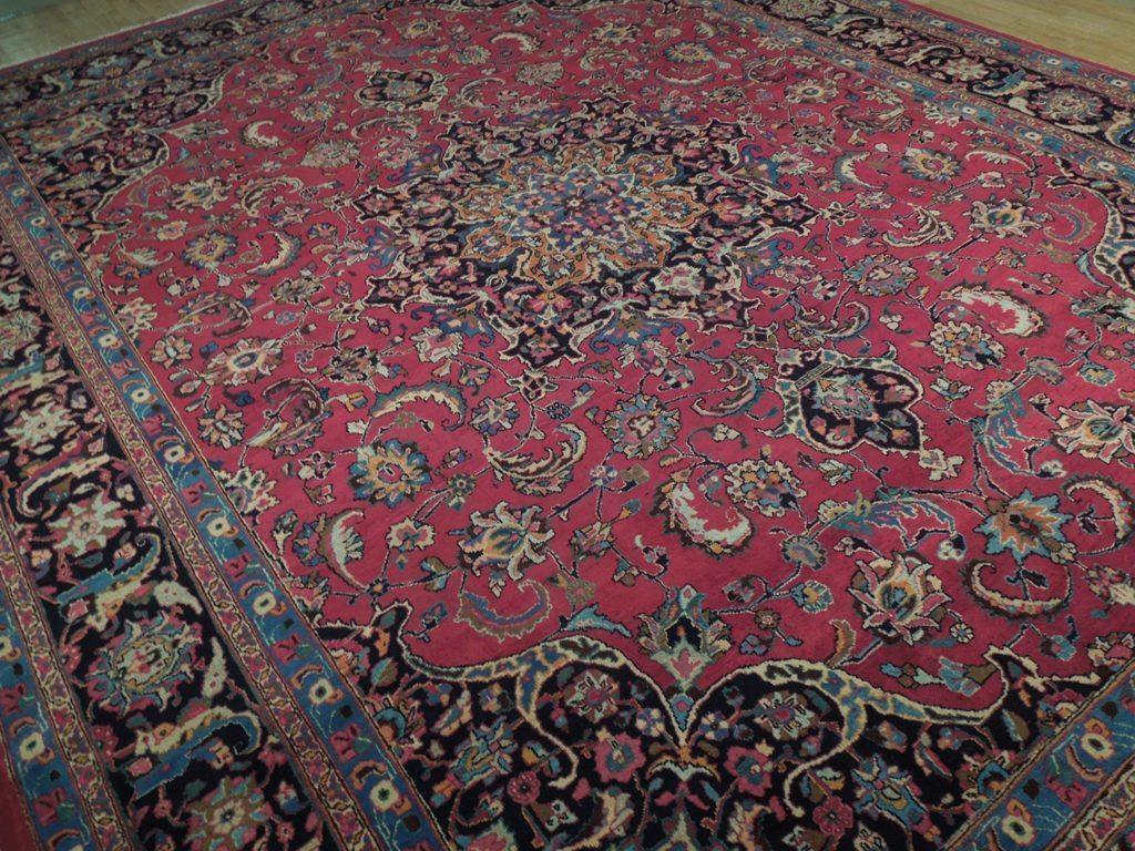 10′ x 13′ Red Pink Semi Antique Floor Runner Perssiaan Tabreez Rug 74440