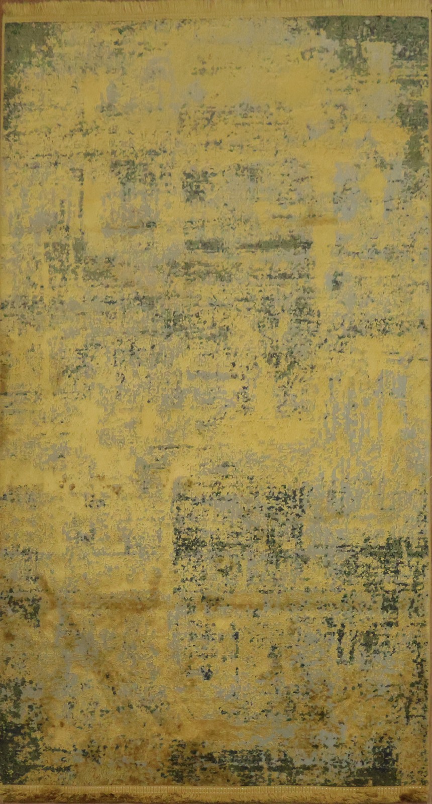 Contemporary 3×5 Rug Modern Abstract Pattern Hunter Green Gold Carpet