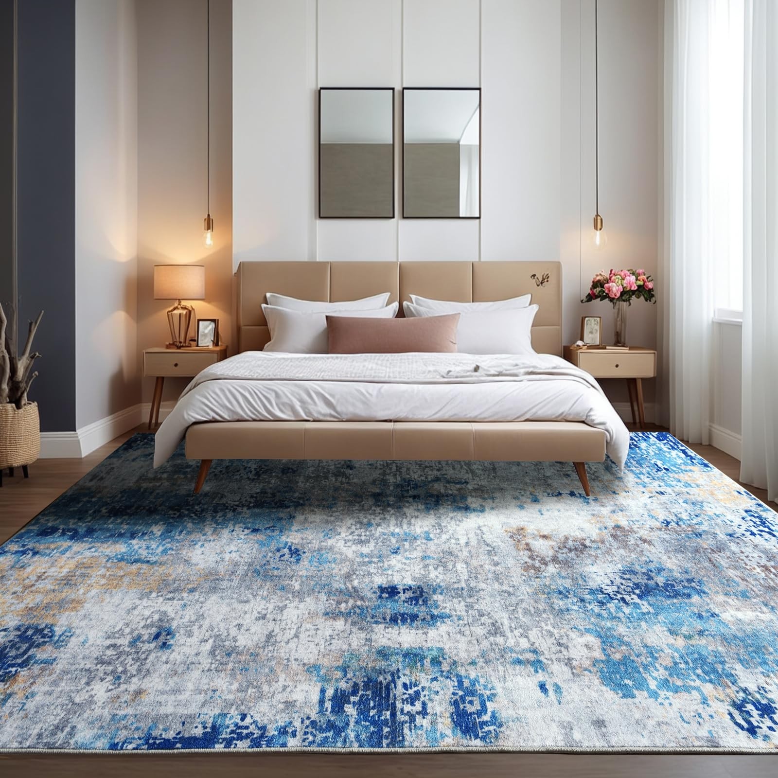 Yj.Gwl Area Rug 5X7 Washable Rugs Modern Abstract Area Rug Soft Non-Slip