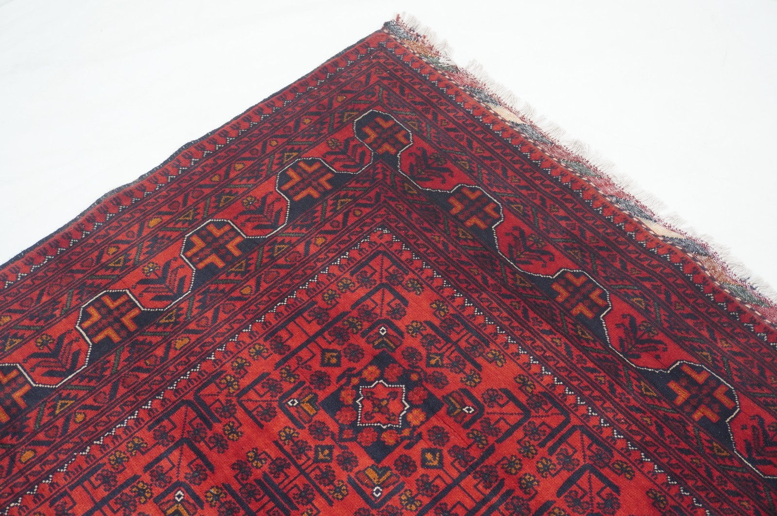 6’4″x9’8″ Red Khal Mohammadi Afghan Hand Knotted Wool Area Rug