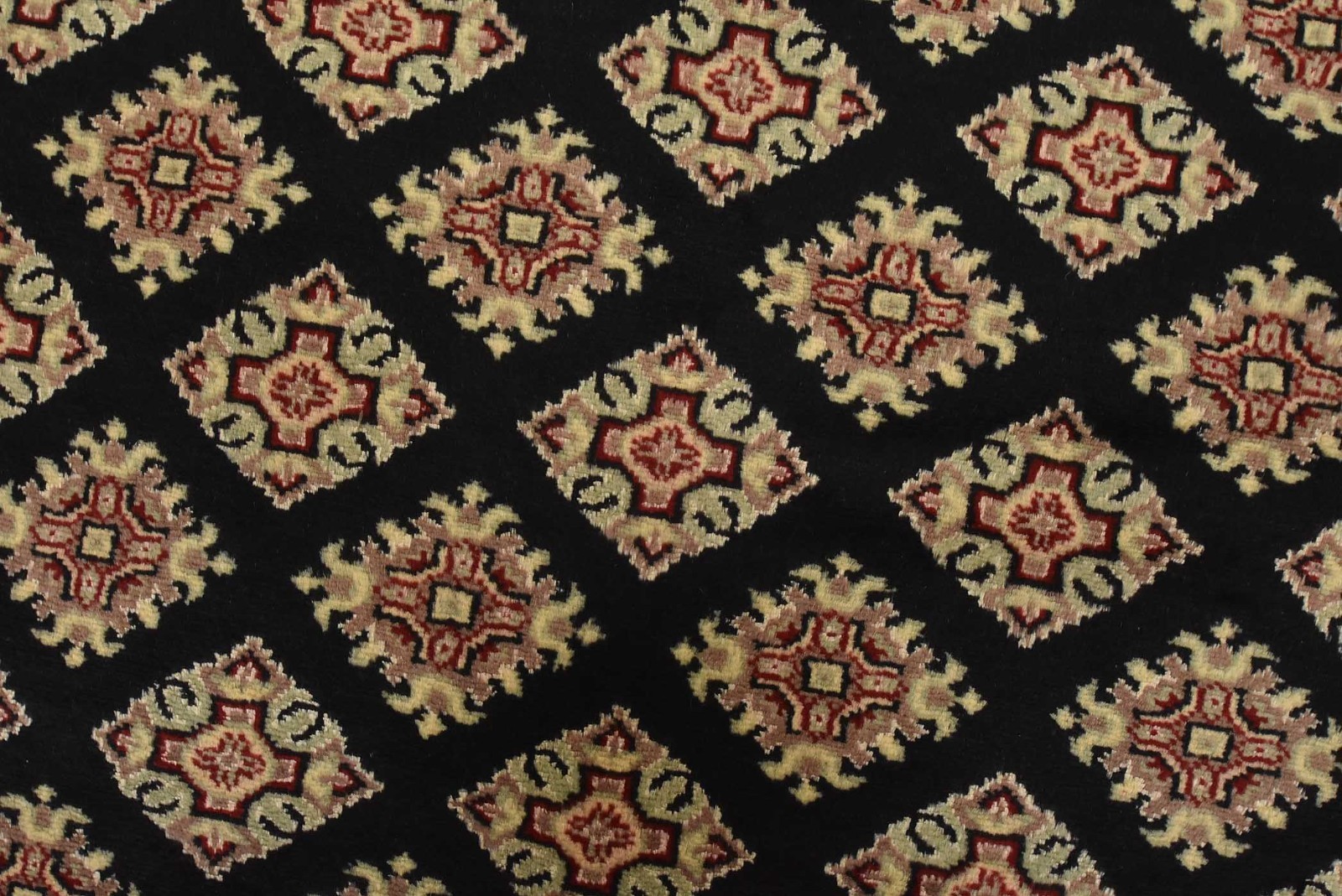 Bokhara Jaldar Rug 6′ x 9’3” Black Wool Tribal Hand-Knotted Oriental Carpet