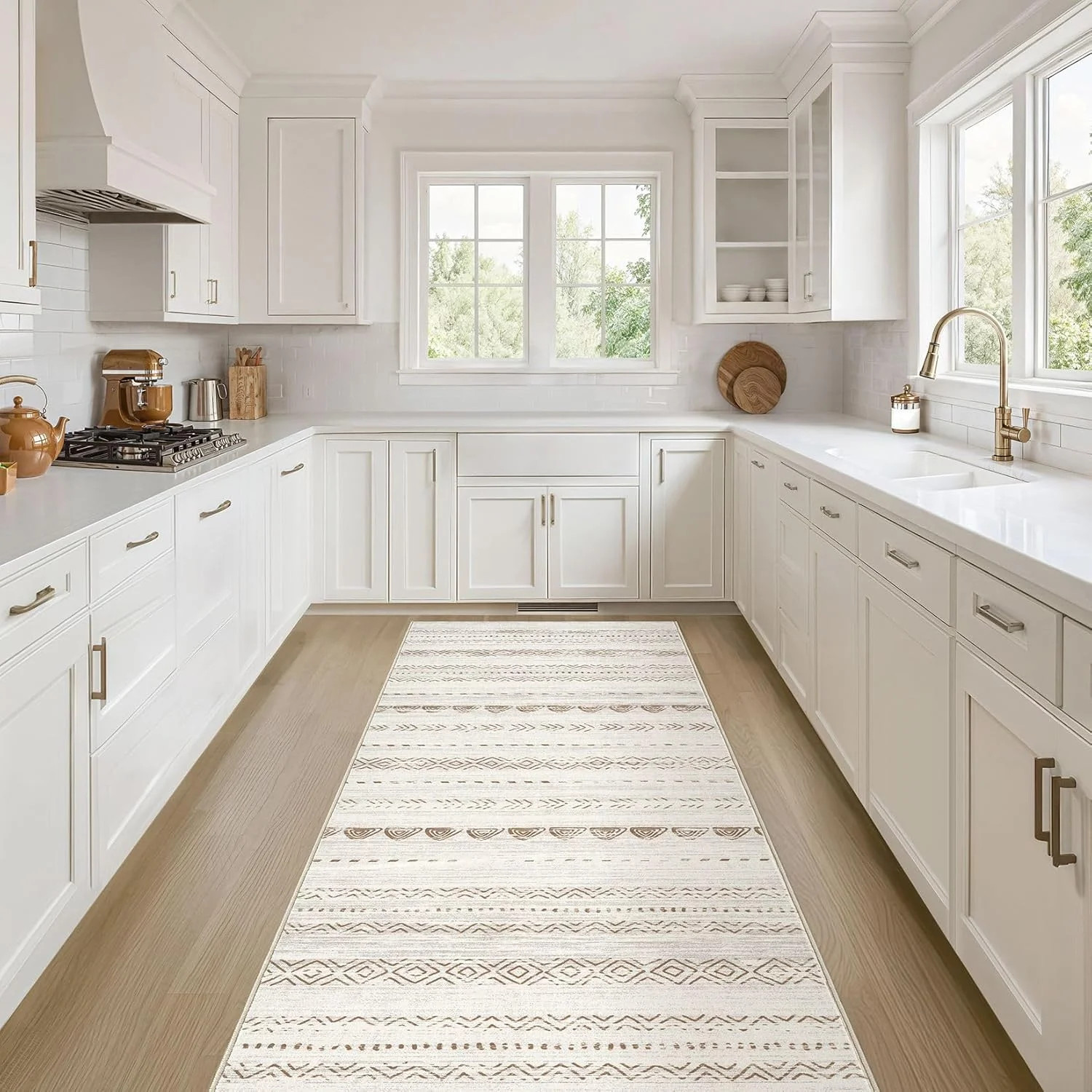 Nakagishi Runner Rug Kitchen Washable Rugs: 2×6 Non-Slip Boho Soft Modern Stain