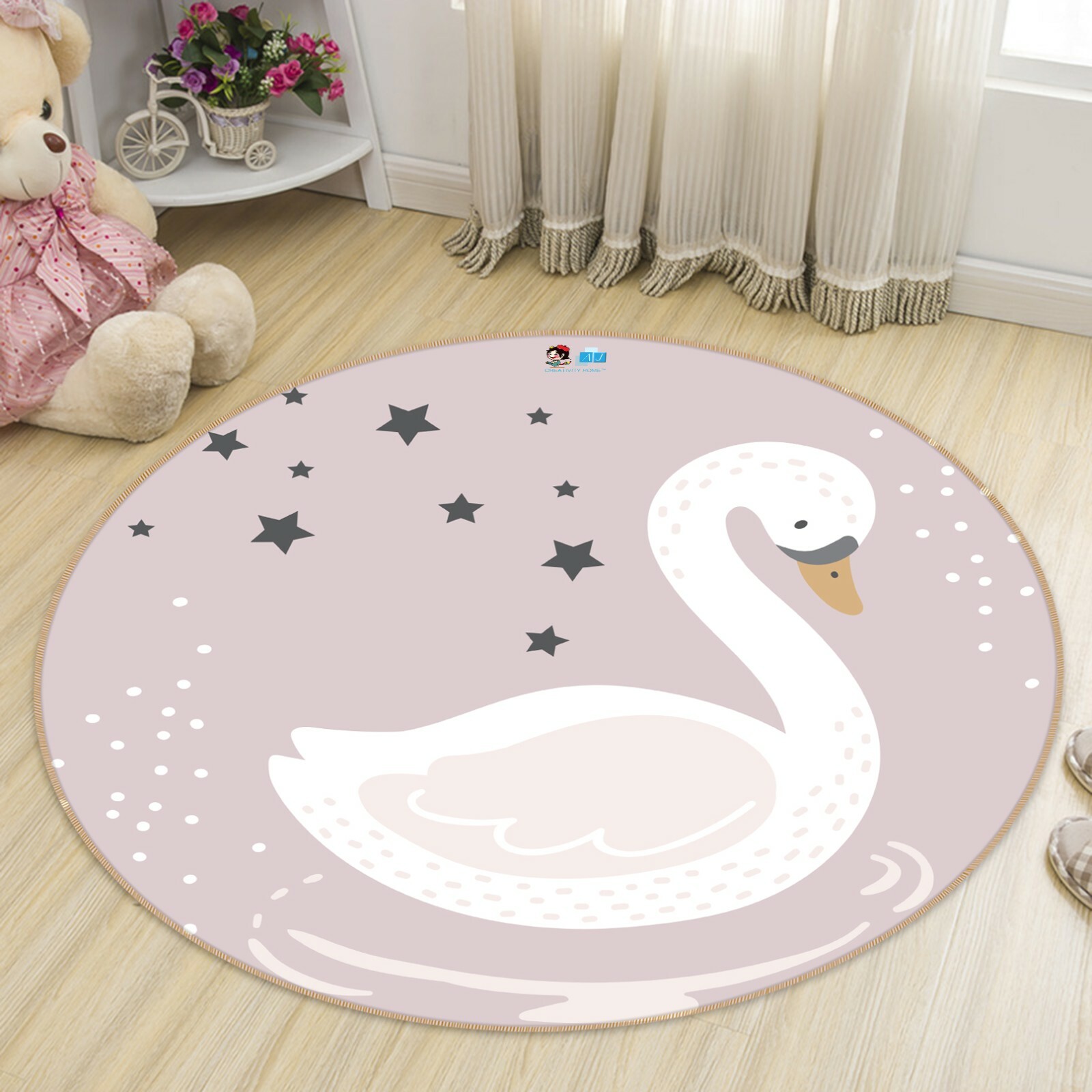 3D White Duck Pattern ZHUA888 Game Non Slip Rug Mat Photo Carpet Zoe