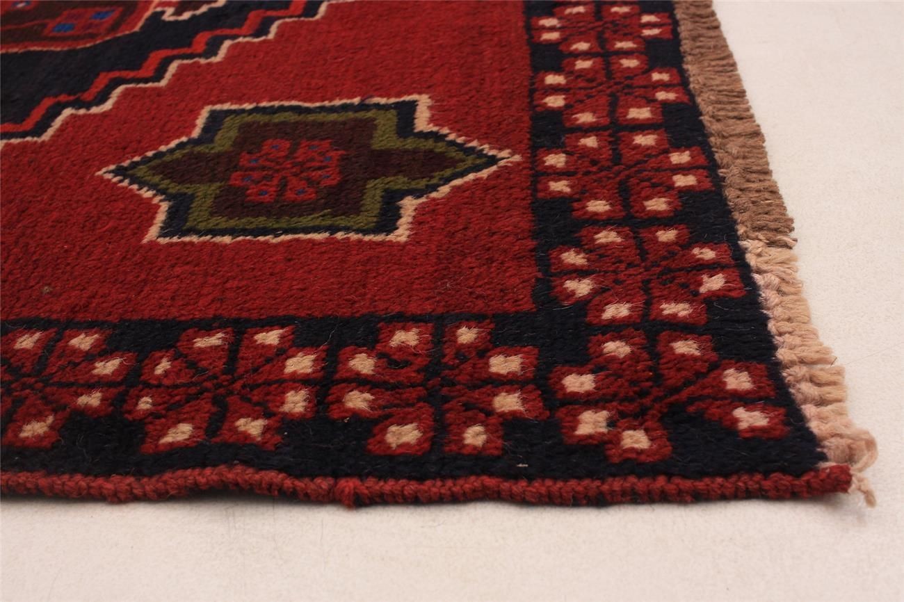 Vintage Geometric Area Rug 3’6″ x 6’3″ Traditional Hand-Knotted Wool Carpet