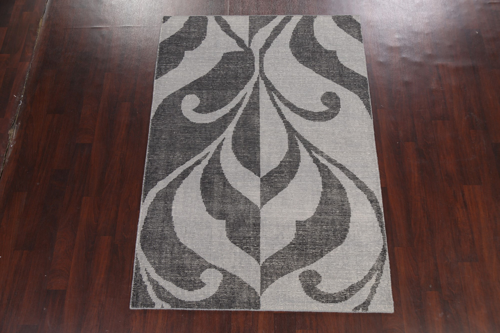 Handmade Grey Abstract Rug 5×7 Ft Oriental Wool Carpet Contemporary Area Rug