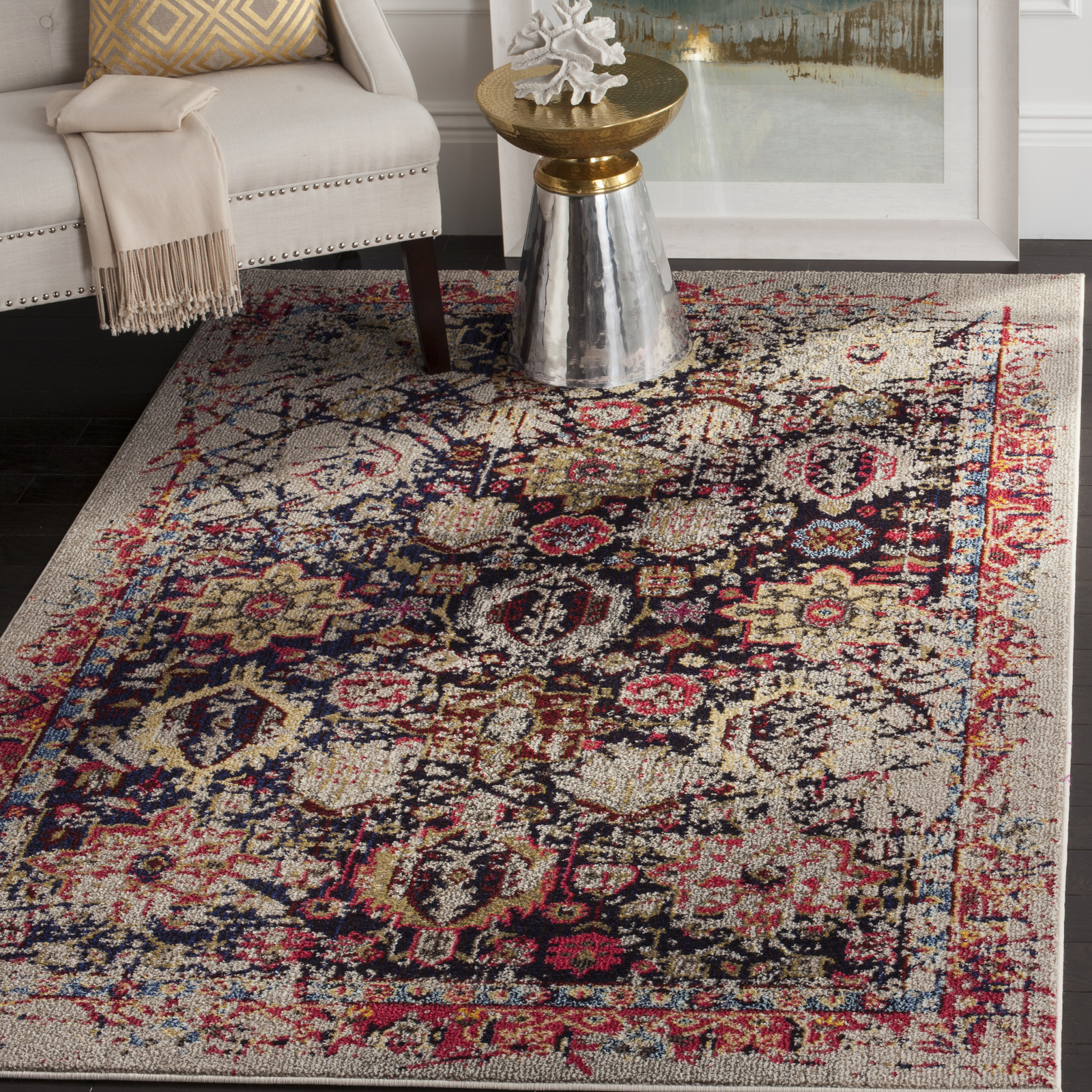 Safavieh Classic Texture Vintage Grey / Multi Area Rug MNC206G