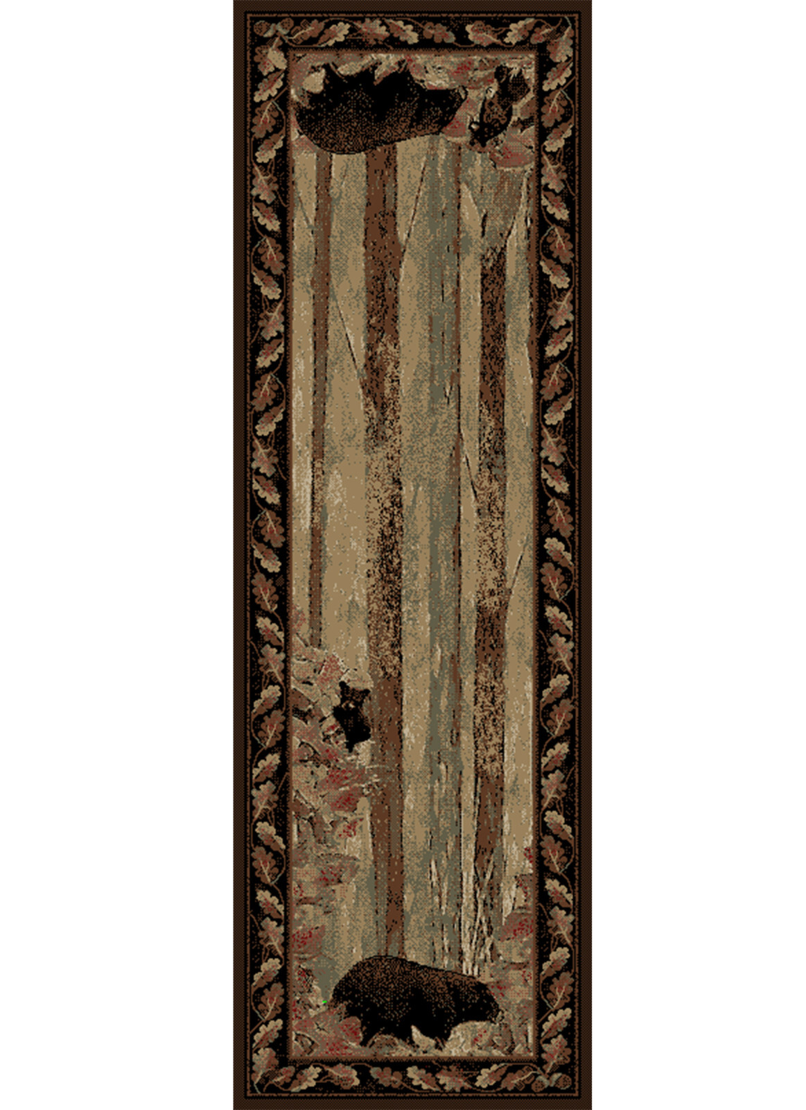 2×8 (2’3″ x 7’7″) Runner Lodge Cabin Bear Pine Area Rug **FREE SHIPPING*