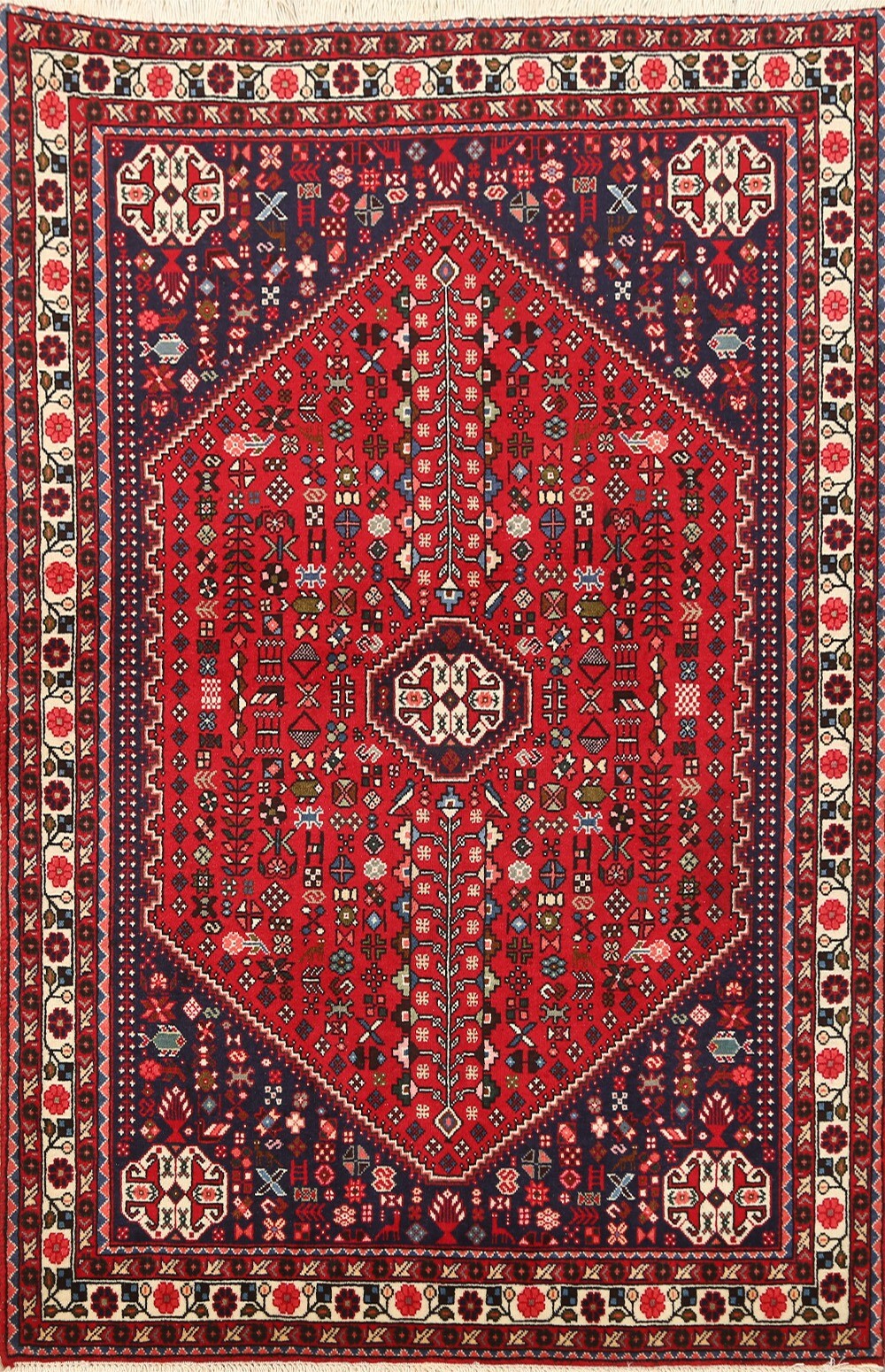 Geometric Tribal Traditional Area Rug Vegetable Dye Handmade Oriental Wool 3×5