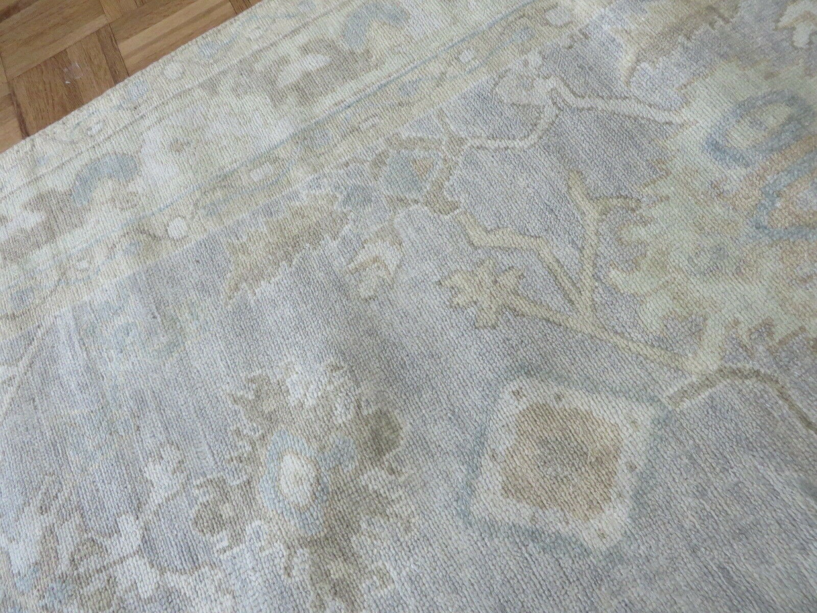 5’10 x 8’9 Hand Knotted Gray White Wash Turkish Oushak Oriental Rug G8092