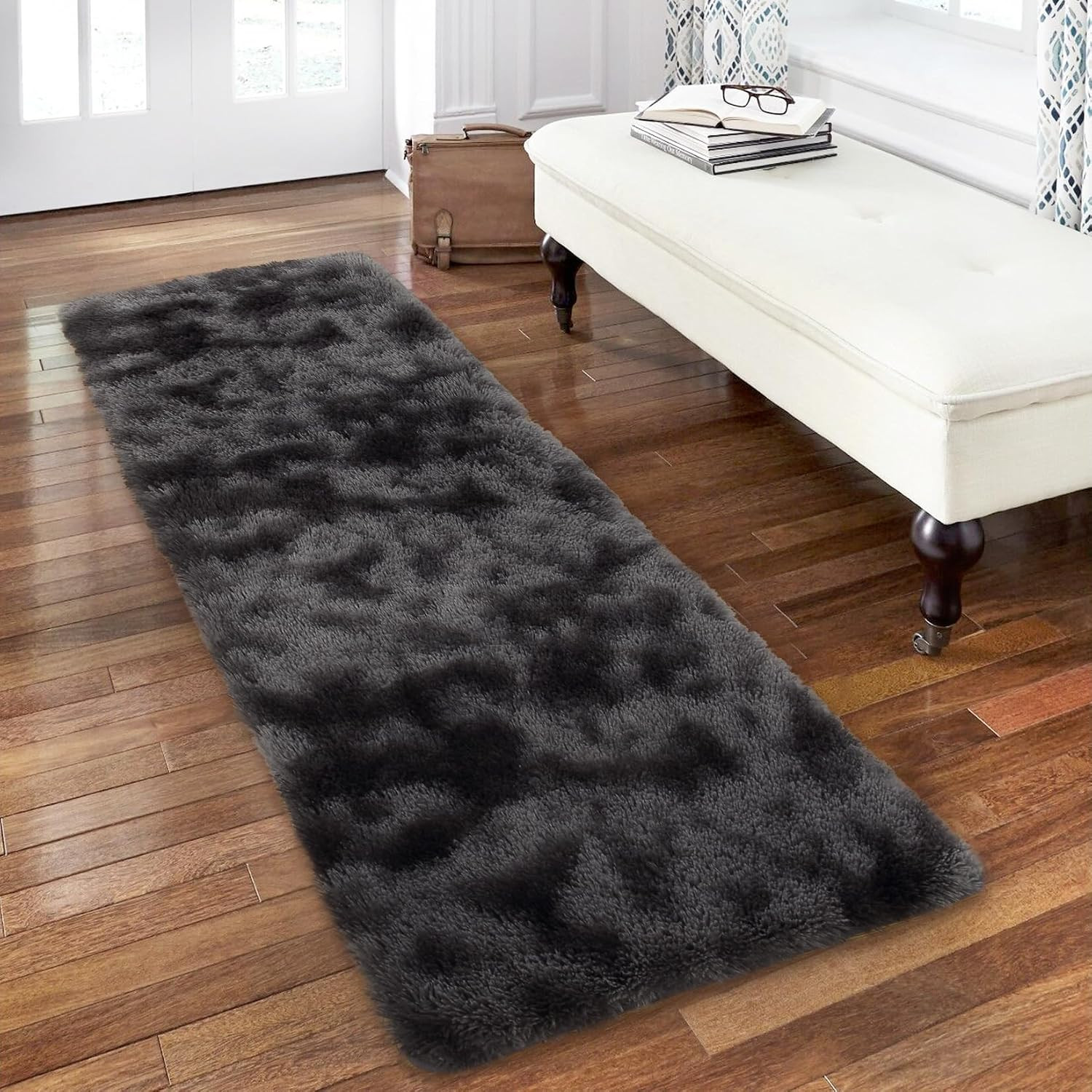 Soft Runner Rugs for Bedroom Living Room Plush Fluffy Rug 2X6 Feet, Shag Furry A