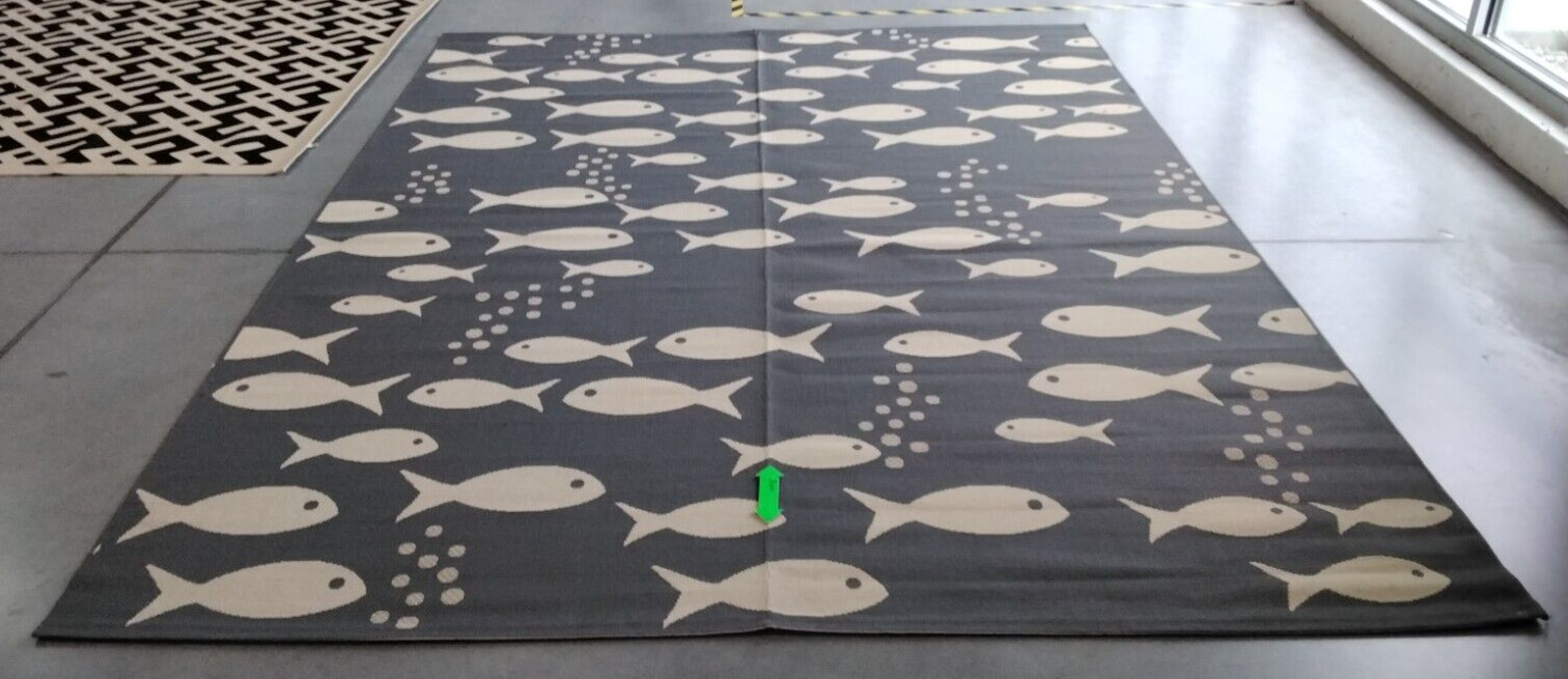 DARK GREY / BEIGE 9′ X 12′ Crease in Rug, Reduced Price 1172721811 CY6012-236-9