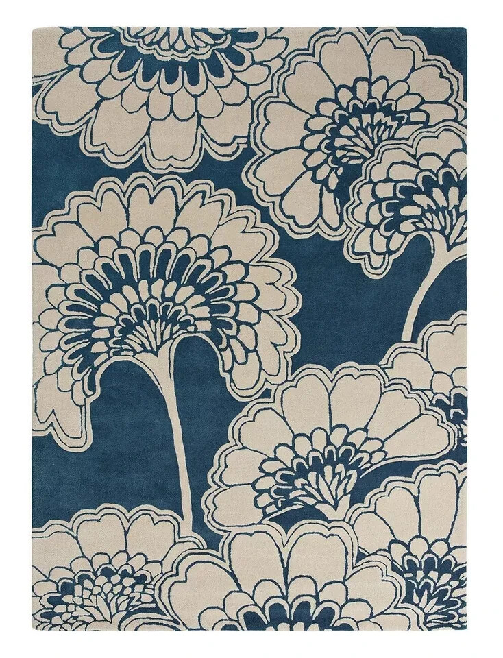 White & Blue Modern Hand-Tufted ABM Rugs Collection | 100% Wool Capitola Design