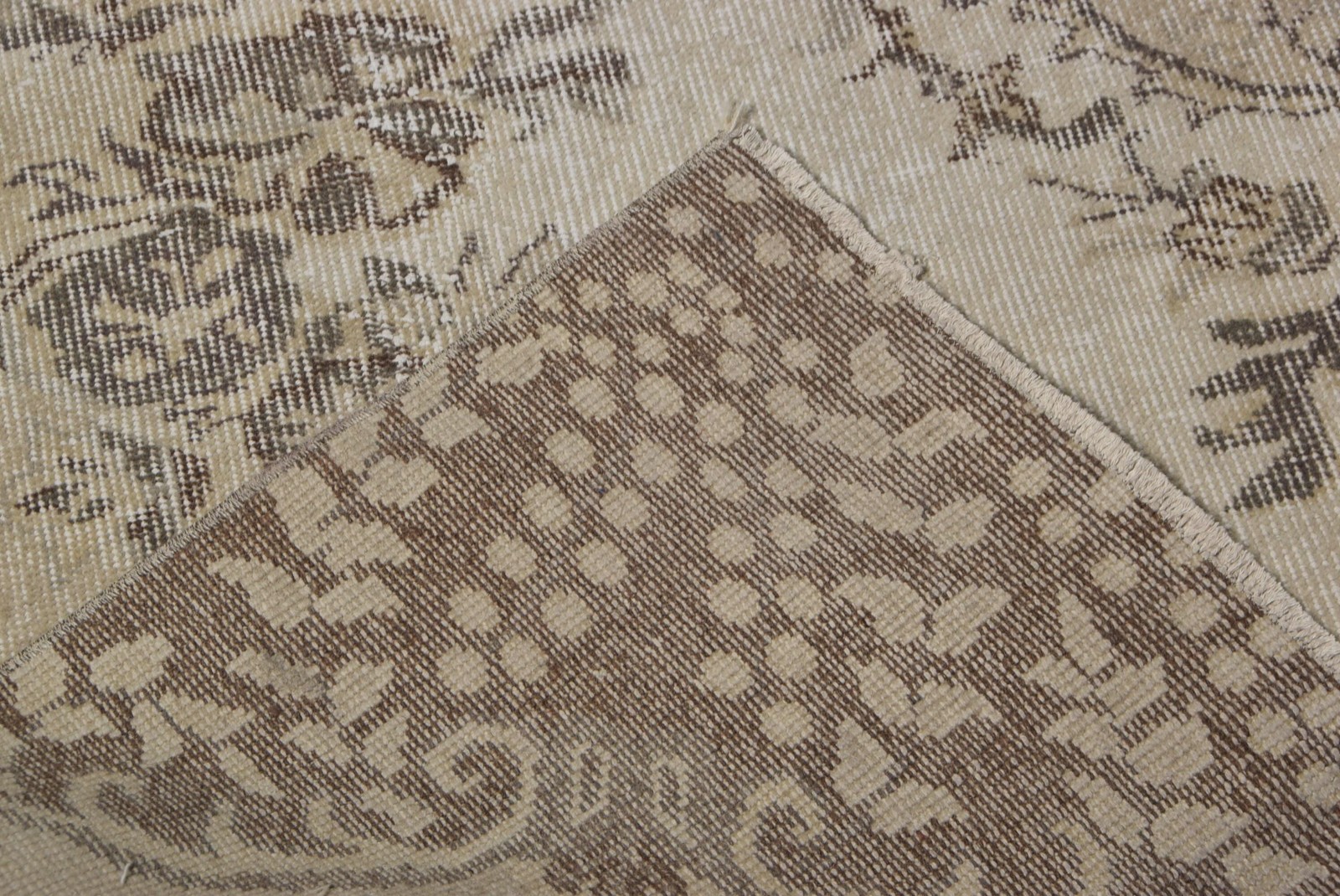 Vintage 5,9×9,4 ft Rug, Turkish Rug, Beige Ikat Rug Wool