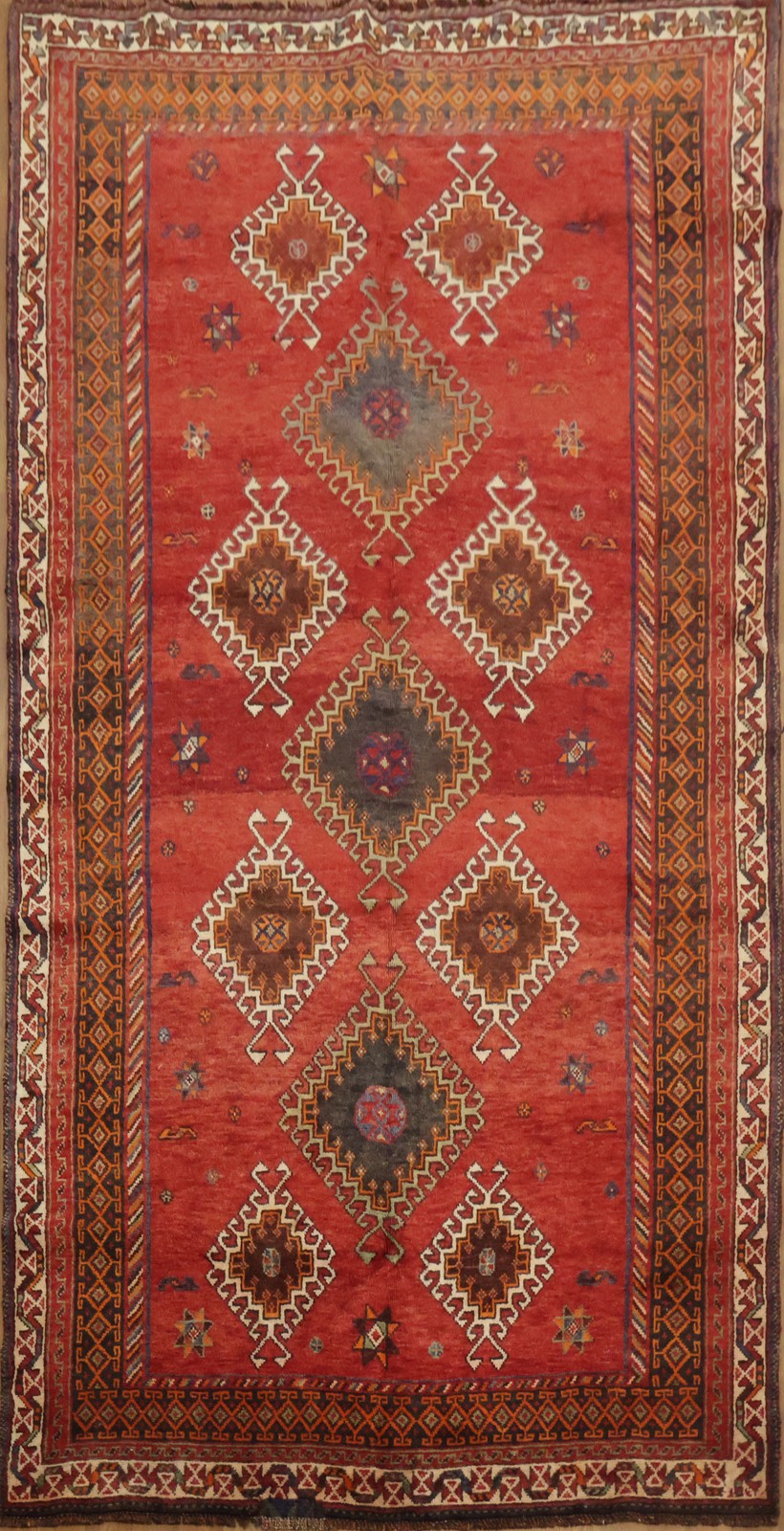 Authentic Vintage Tribal Area Rug 5×9 Vegetable Dye Handmade Nomadic Wool Carpet