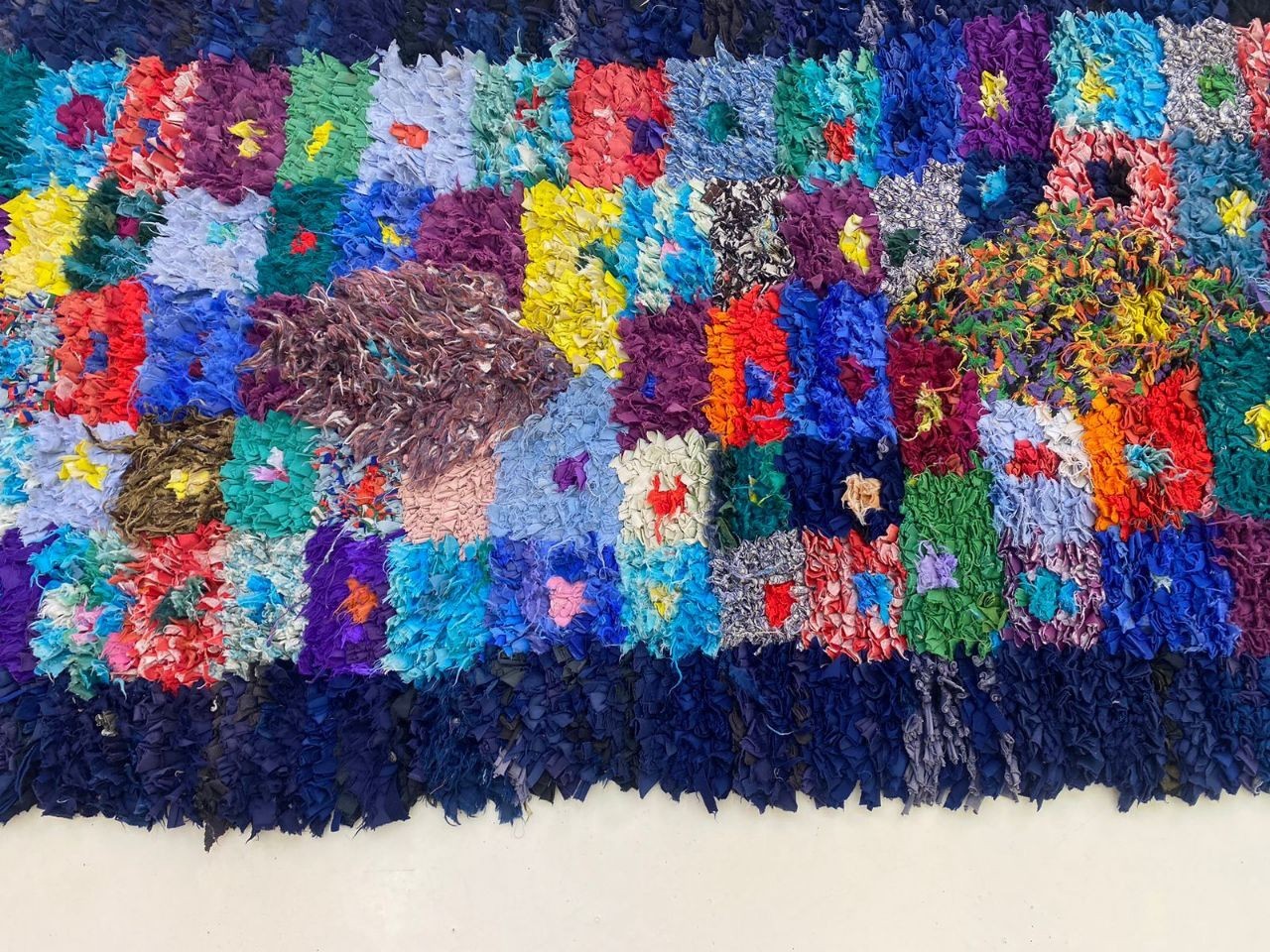 Moroccan Rug Handmade Boucherouite 2’6×8’8 ft Vintage Berber Abstract Tribal Rug
