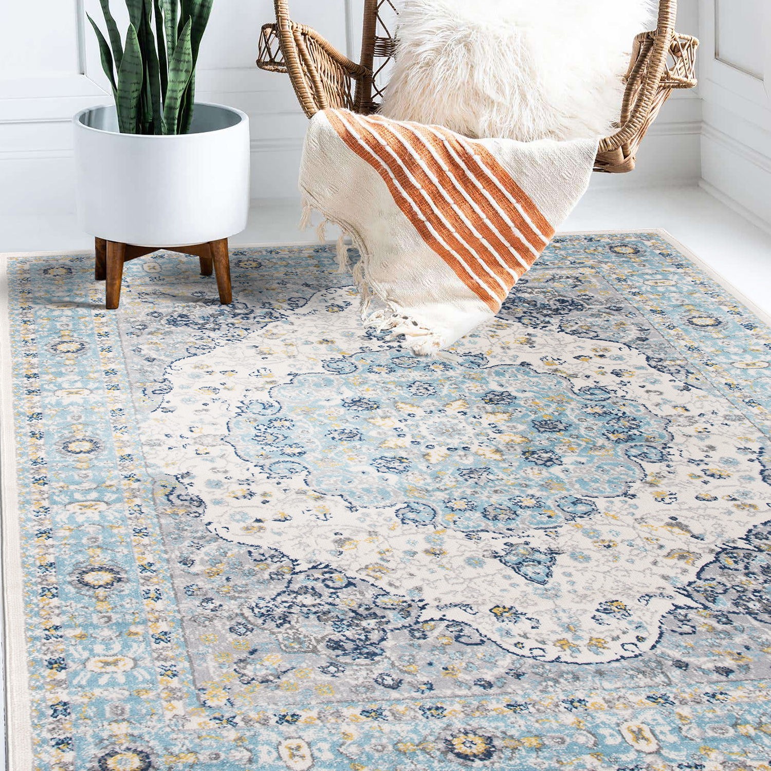 Rugshop Area Rug Vintage Oriental Distressed Medallion Carpets for Sale Rugs 3×5