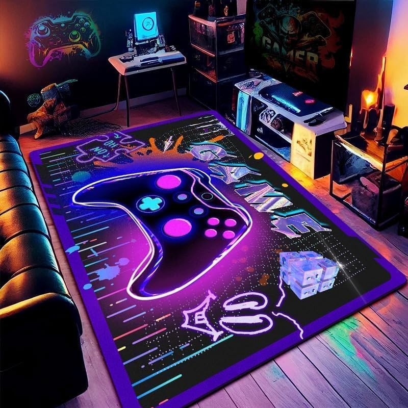 Gaming Rug for Boys Room 35×24 Inch Colorful Video Game Controller Mat