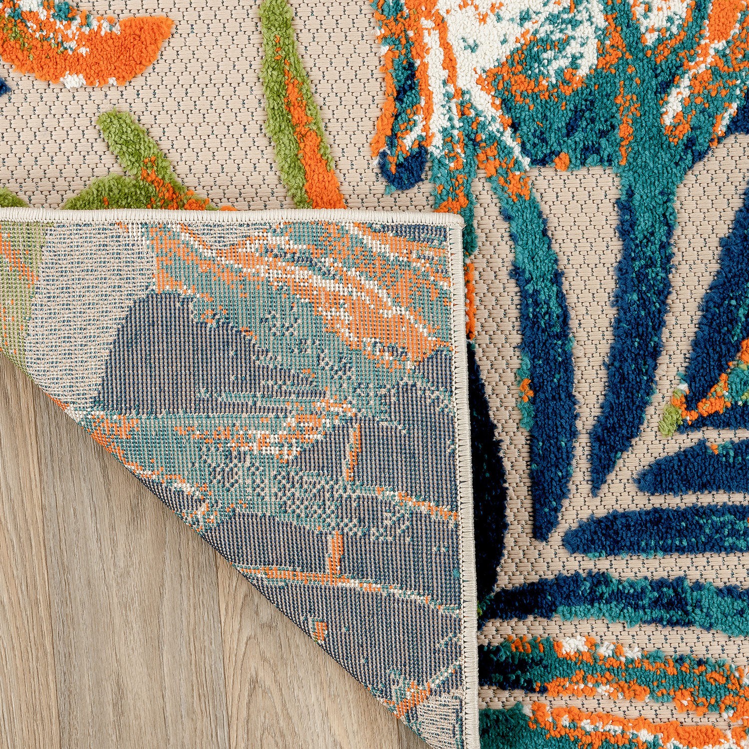 Rugshop Outdoor Rug Floral Leaves Indoor/Outdoor Area Rug Outdoor Patio Rugs