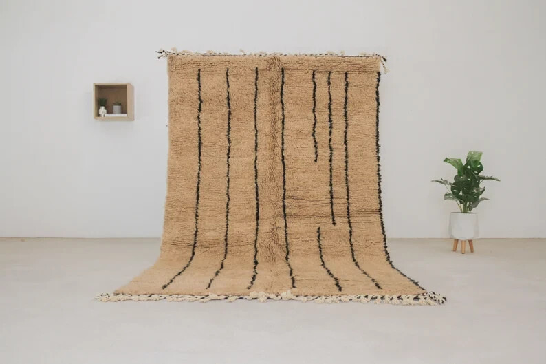 Authentic Moroccan Rug, Beni Ourain Rug 8×12 ft