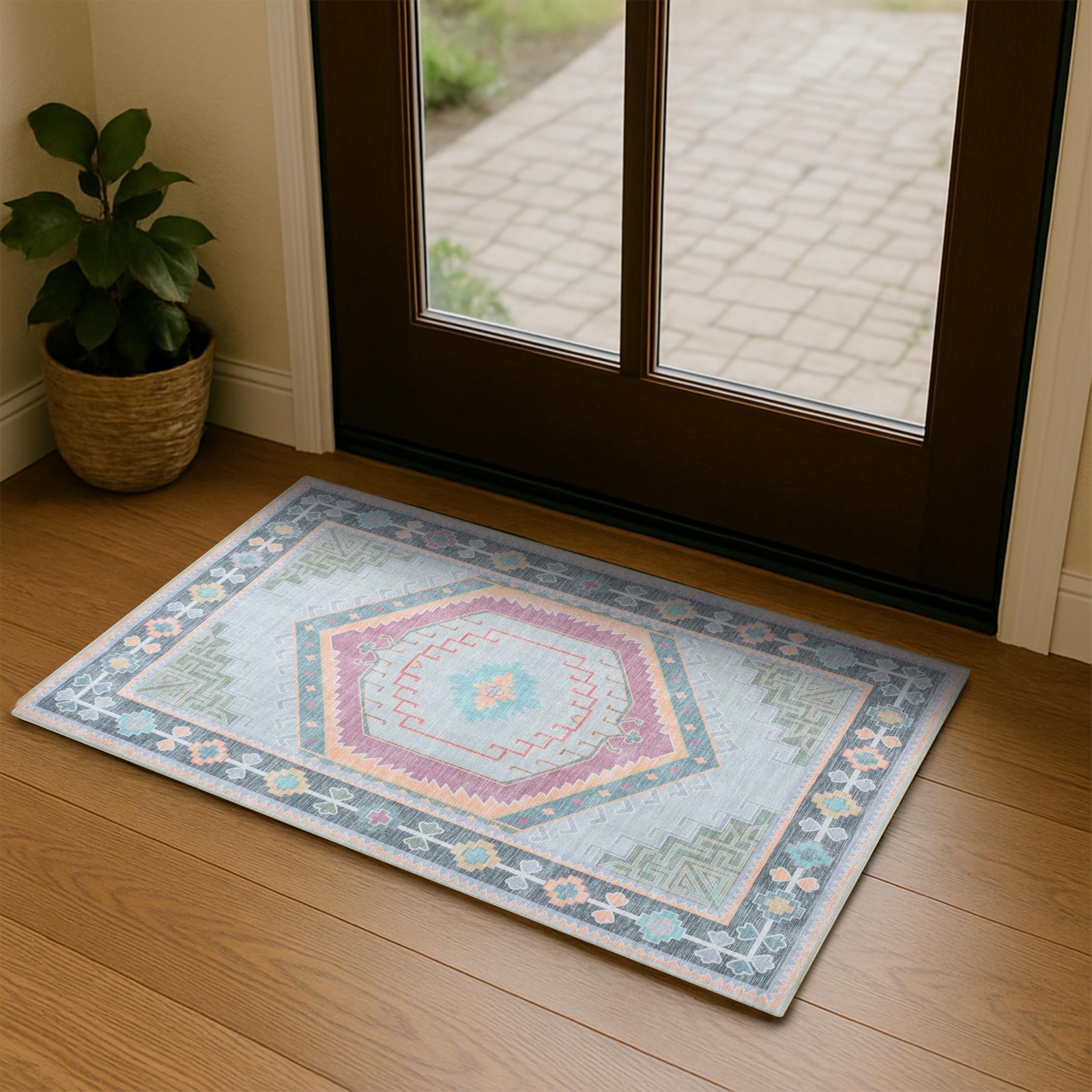 Oushak Rug, Turkish Vintage Floral Pastel Large Oversized Area Rugs for Livin…