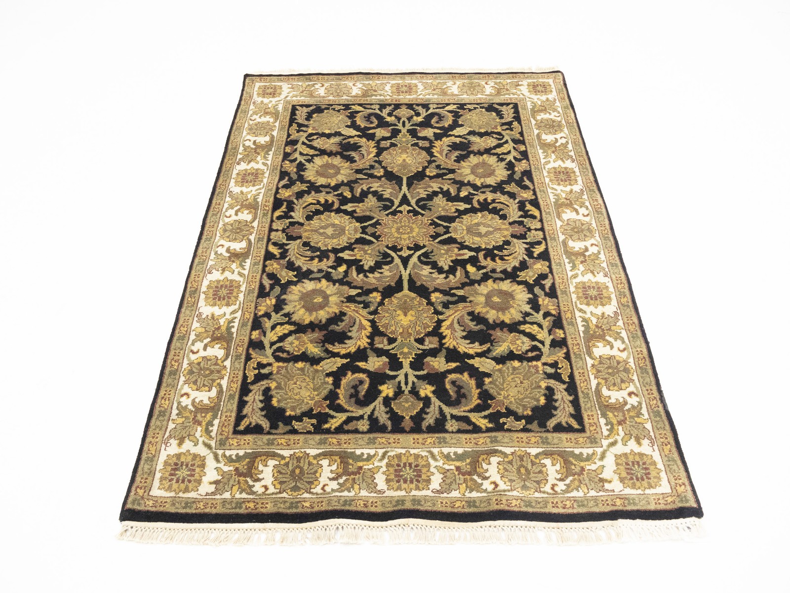 4X6 ft Handmade Agra Jaipur Oriental Rug Floral Design Carpet Farmhouse Decor