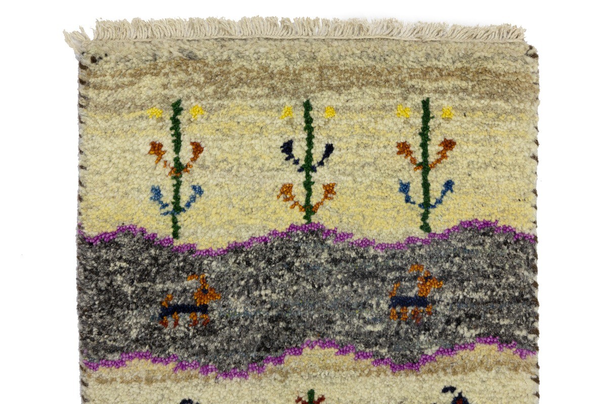 Contemporary Tribal Indo-Gabbeh Oriental Rug Bedroom Decor Carpet 1’4X2’7 ft
