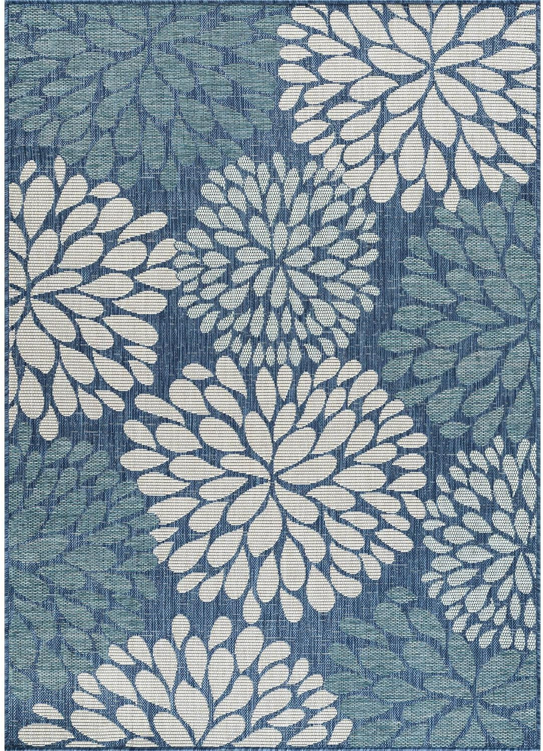 Outdoor Rug 5X7 Modern Exotic Tropical Leaf Area Rugs for Indoor and Outdoor Pat