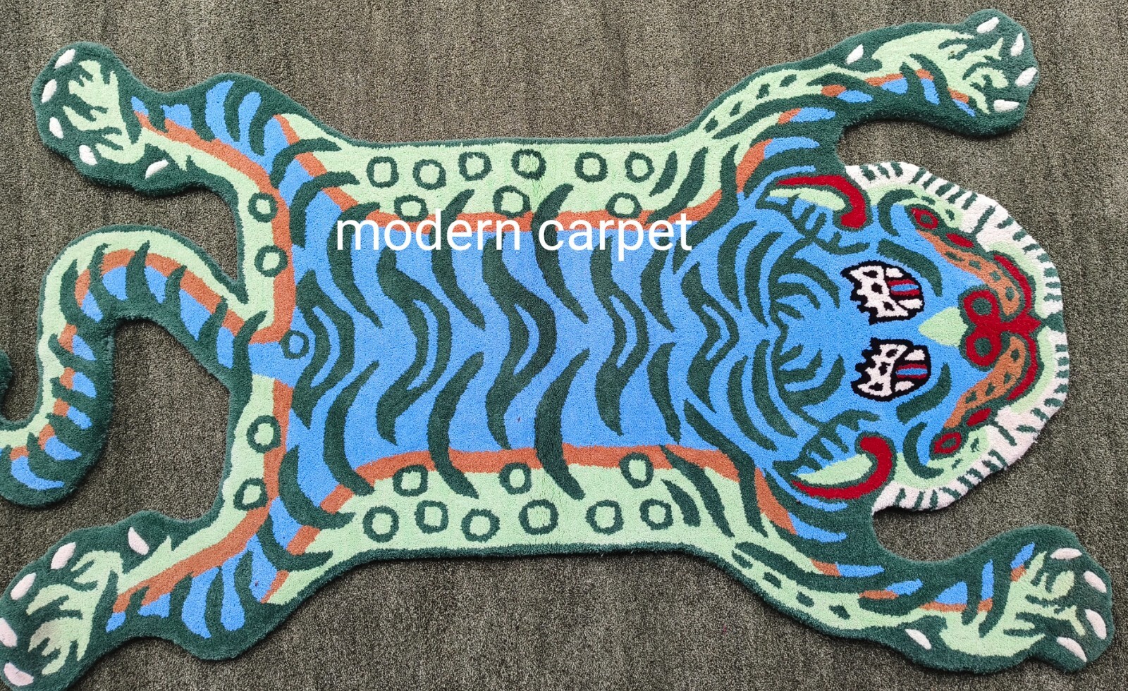 Tibetan Tiger Rugs 3×5 Feet Handmade 100% Woolen Hand Tufted For Home Decoration